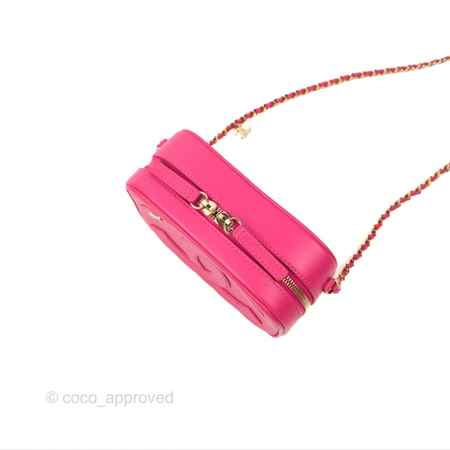 Chanel CC Mania Camera Case Pink Lambskin Gold Hardware