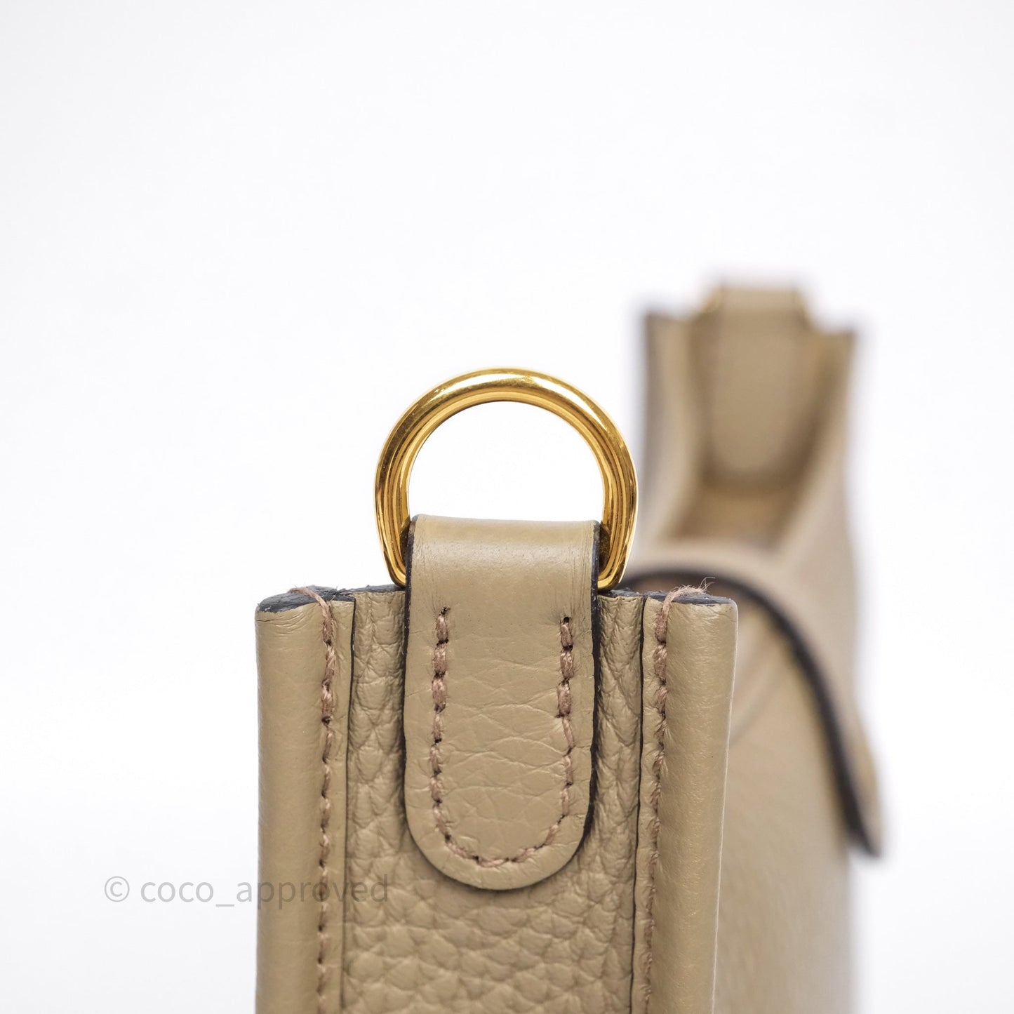 Hermès Mini Evelyne 16 Beige Marfa 8Q Clemence Gold Hardware