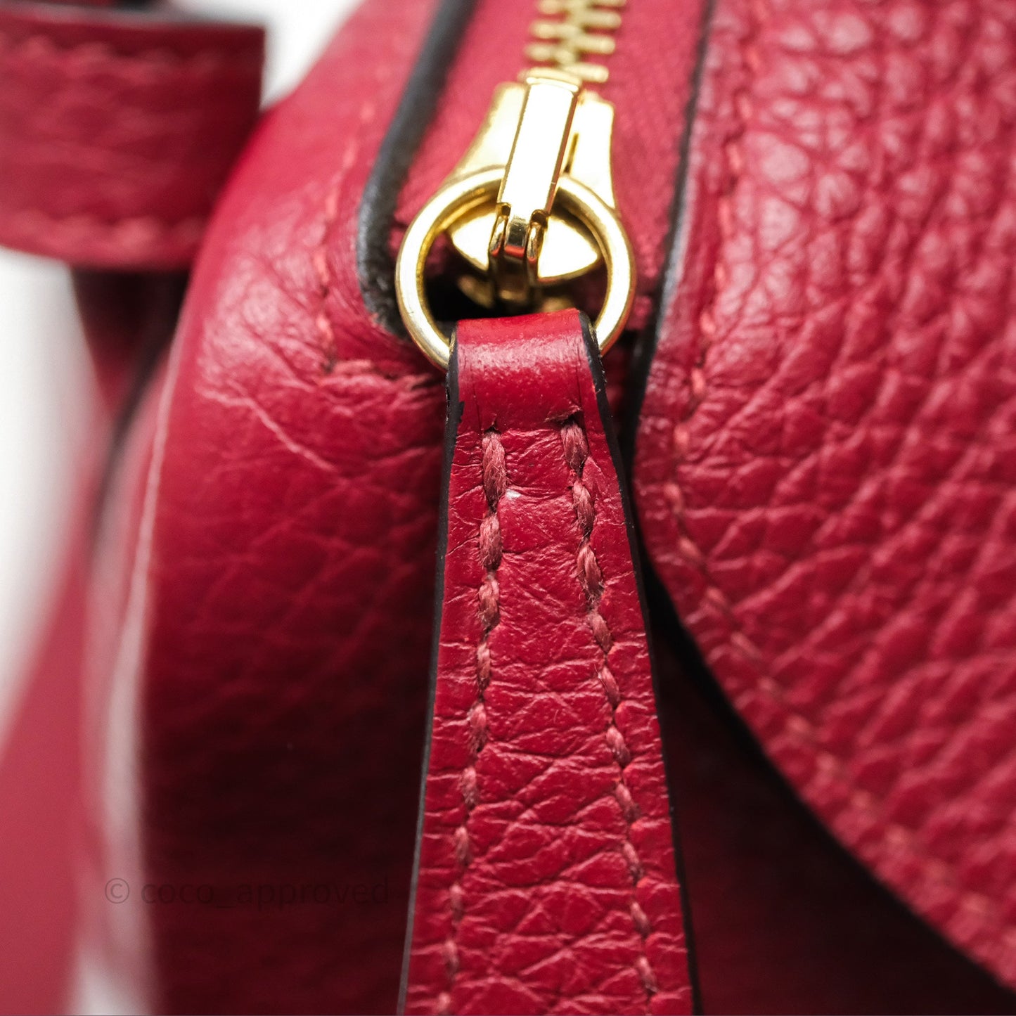 Hermès Mini Lindy 20 Rouge Grenat K1 Clemence Gold Hardware