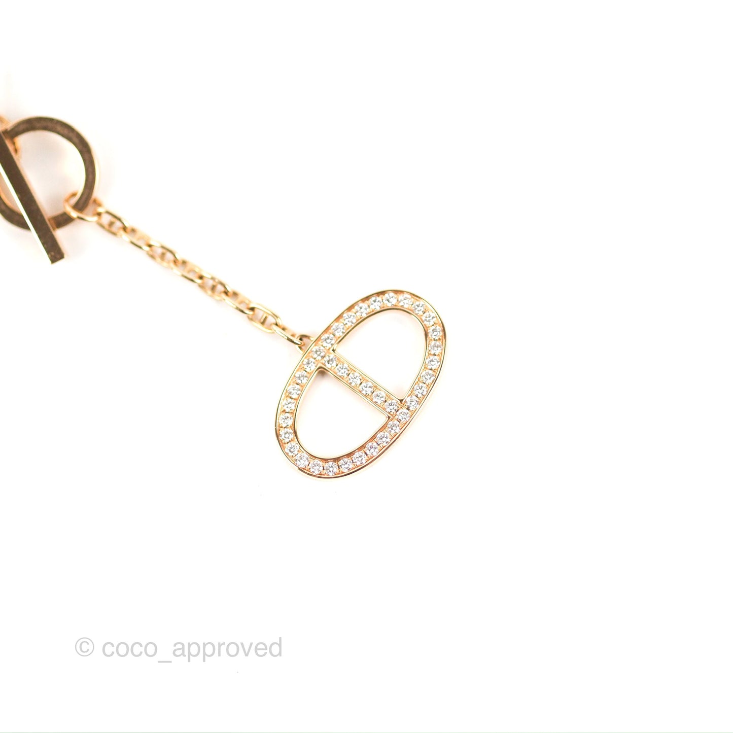 Hermès Chaine D'ancre Contour Pedant Rose Gold