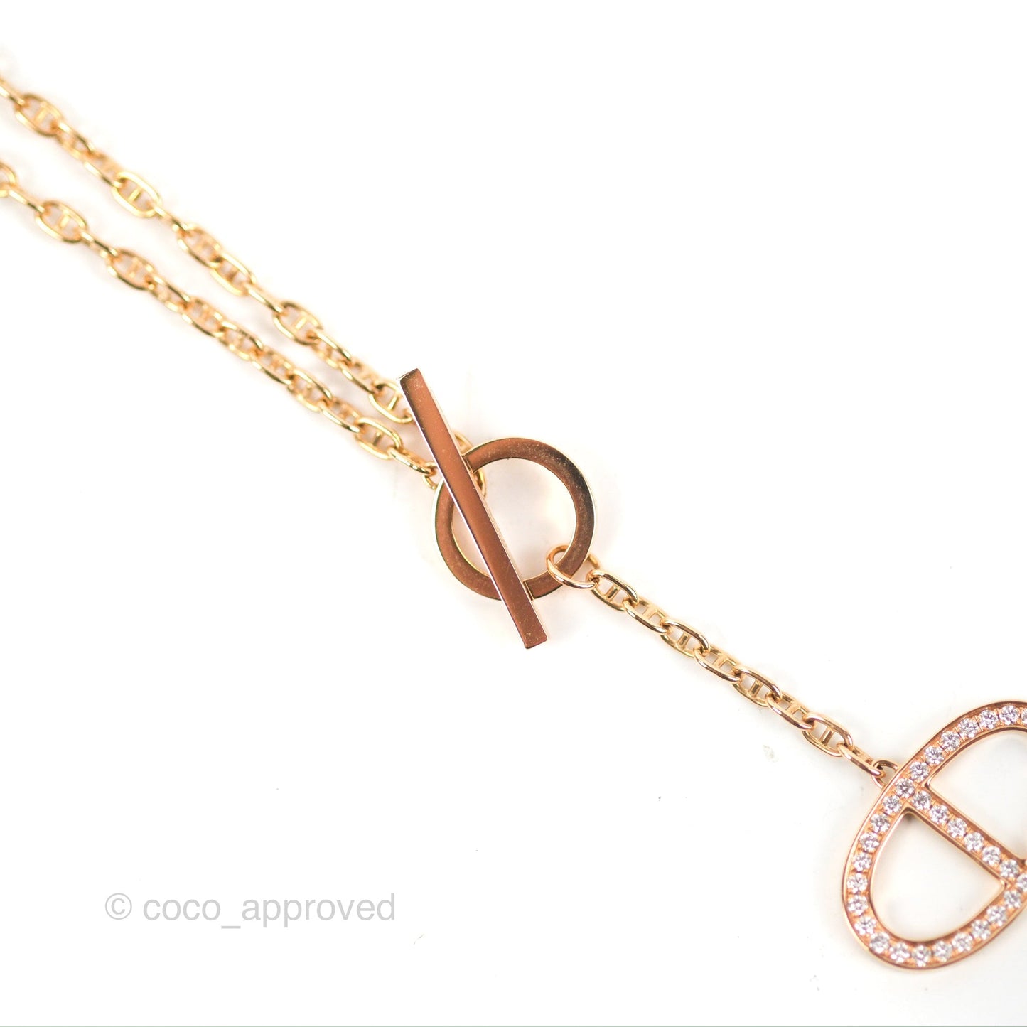 Hermès Chaine D'ancre Contour Pedant Rose Gold