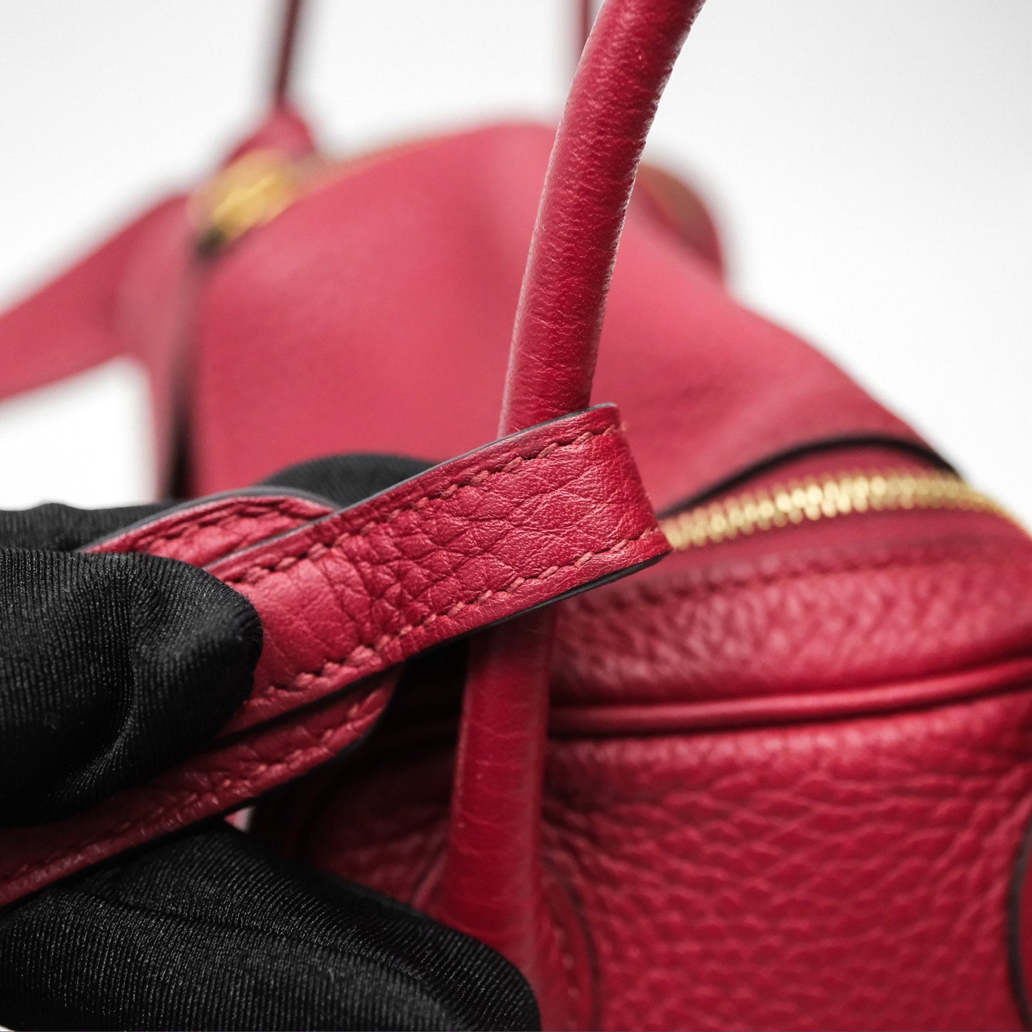 Hermès Mini Lindy 20 Rouge Grenat K1 Clemence Gold Hardware