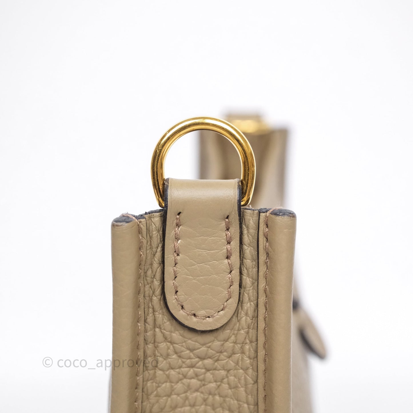 Hermès Mini Evelyne 16 Beige Marfa 8Q Clemence Gold Hardware