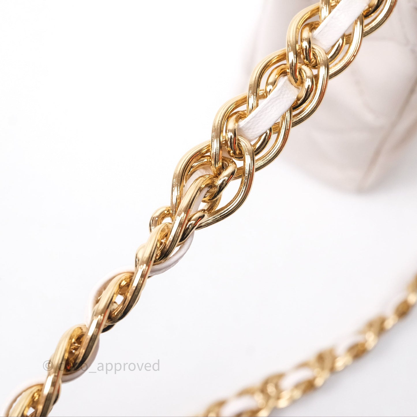 Chanel Top Handle White Lambskin Gold Hardware