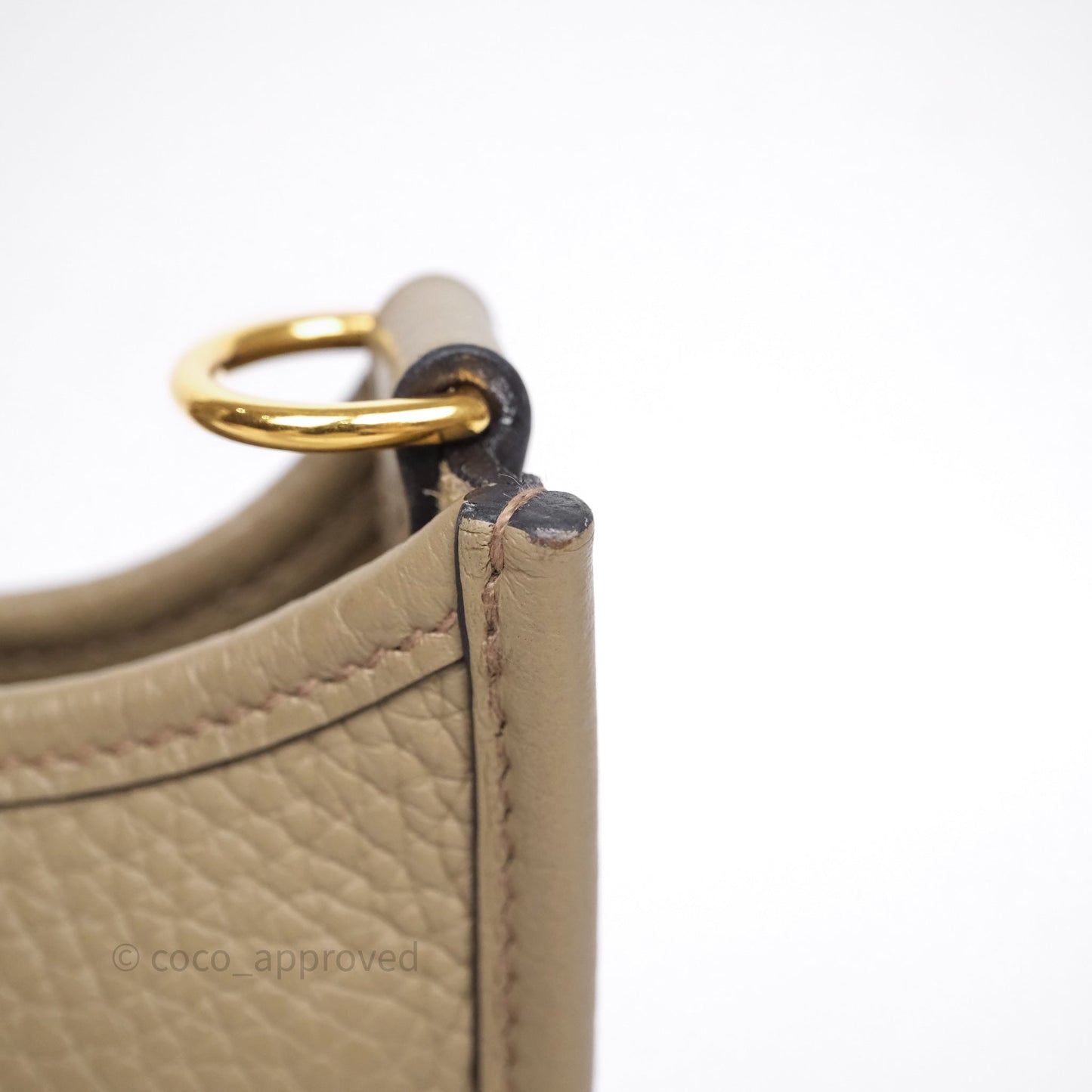 Hermès Mini Evelyne 16 Beige Marfa 8Q Clemence Gold Hardware