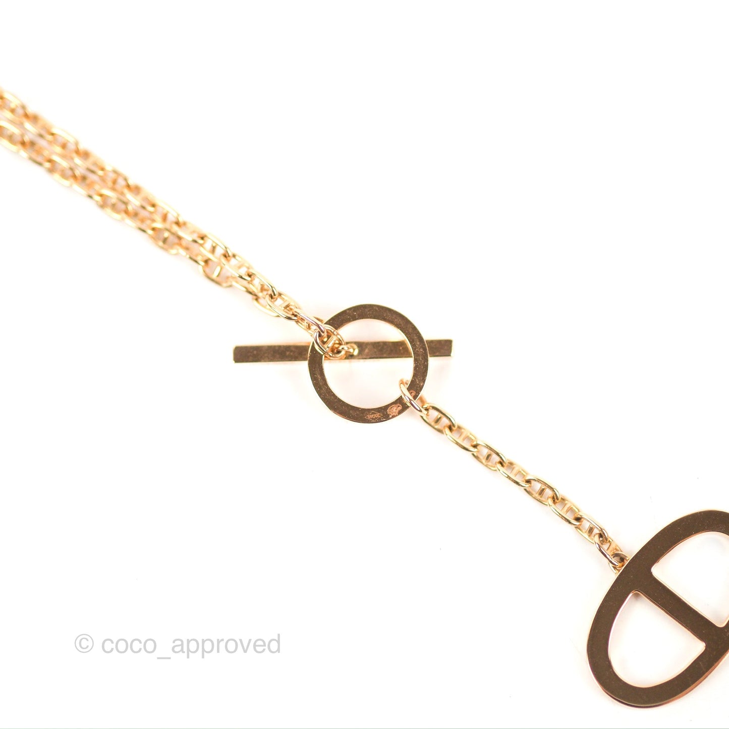 Hermès Chaine D'ancre Contour Pedant Rose Gold
