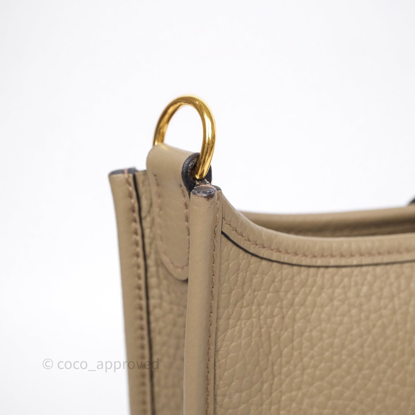 Hermès Mini Evelyne 16 Beige Marfa 8Q Clemence Gold Hardware