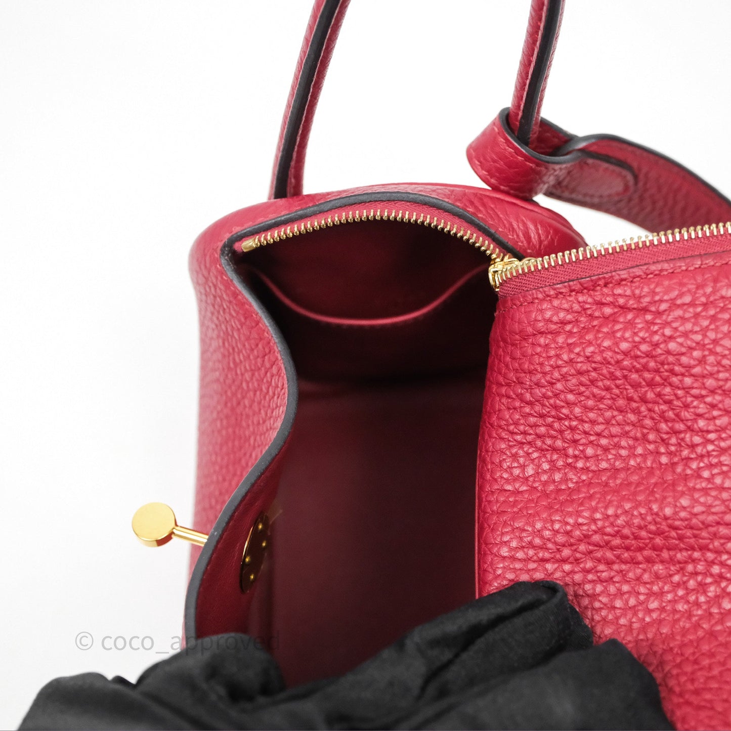 Hermès Mini Lindy 20 Rouge Grenat K1 Clemence Gold Hardware
