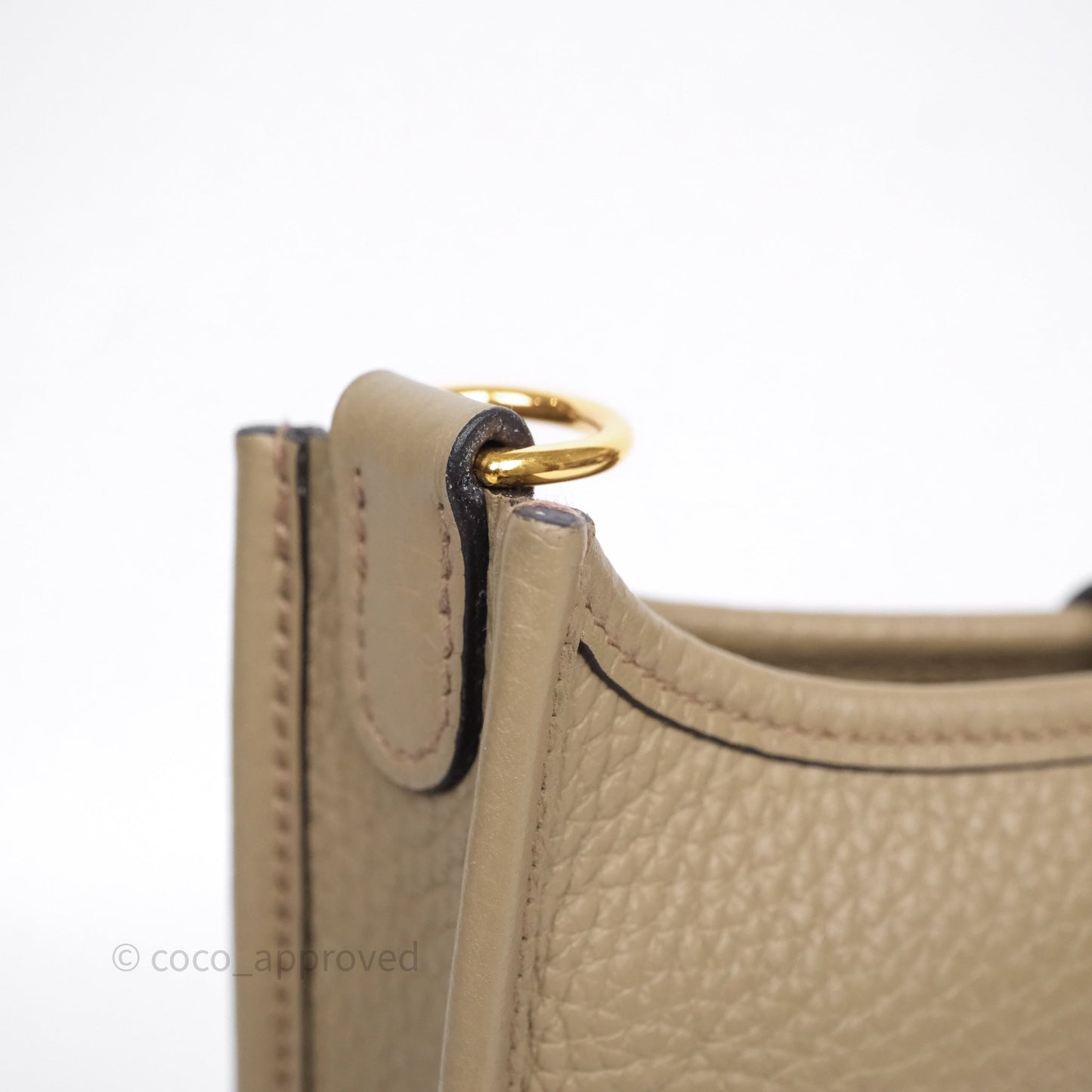 Hermès Mini Evelyne 16 Beige Marfa 8Q Clemence Gold Hardware