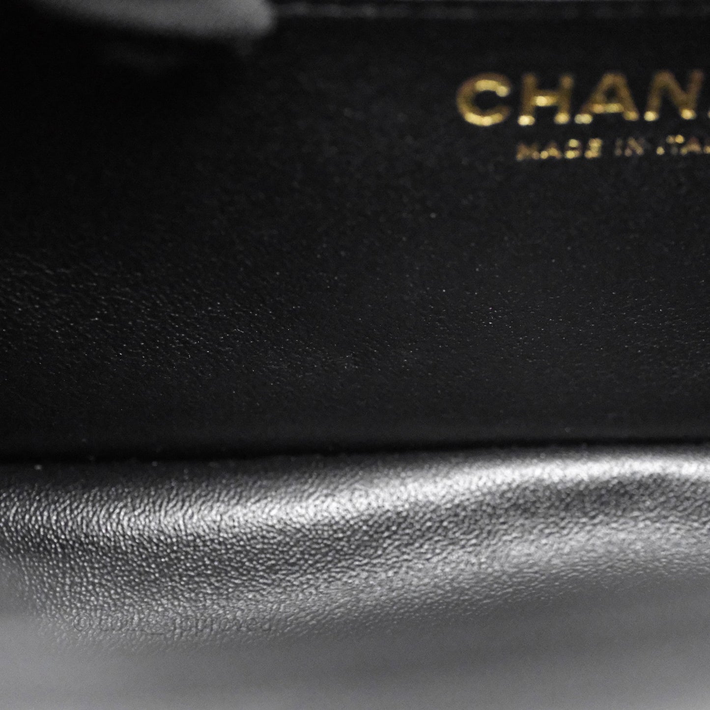 Chanel Top Handle Mini Rectangular Flap With Lion Charm Black Lambskin Gold Hardware