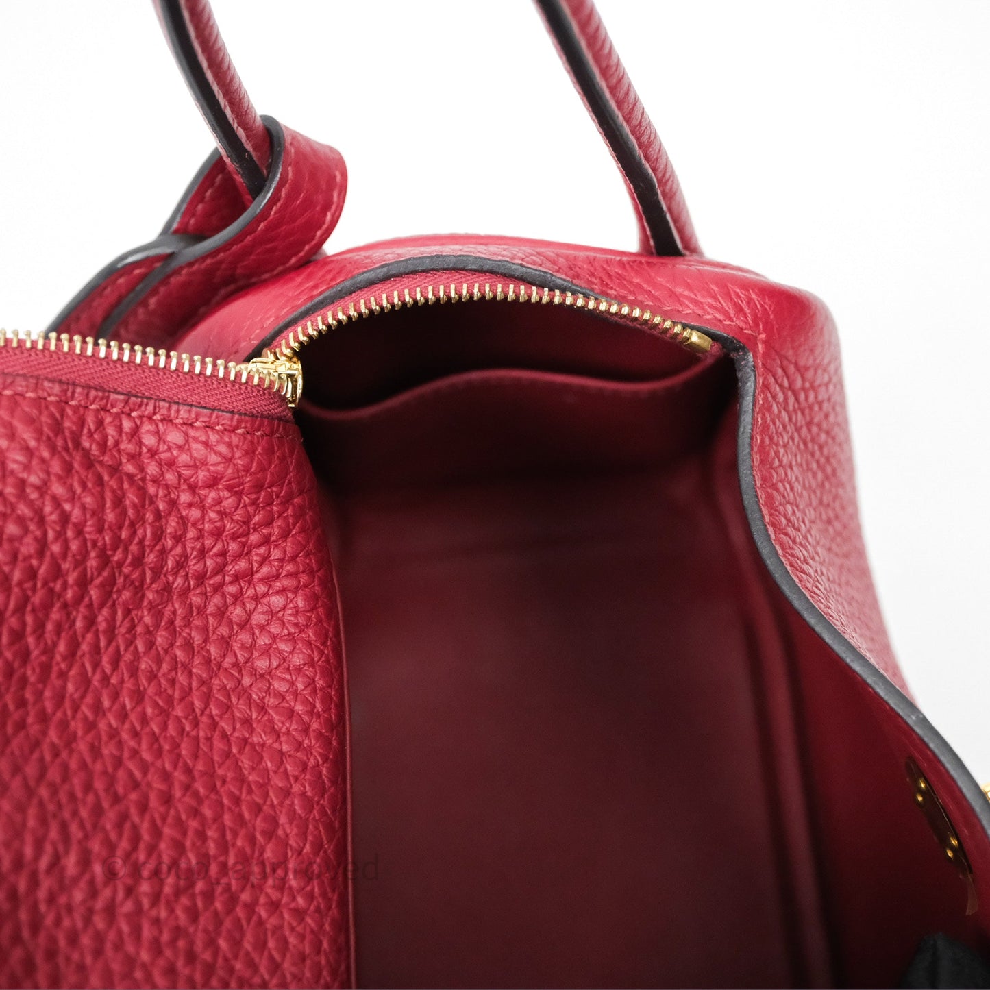 Hermès Mini Lindy 20 Rouge Grenat K1 Clemence Gold Hardware