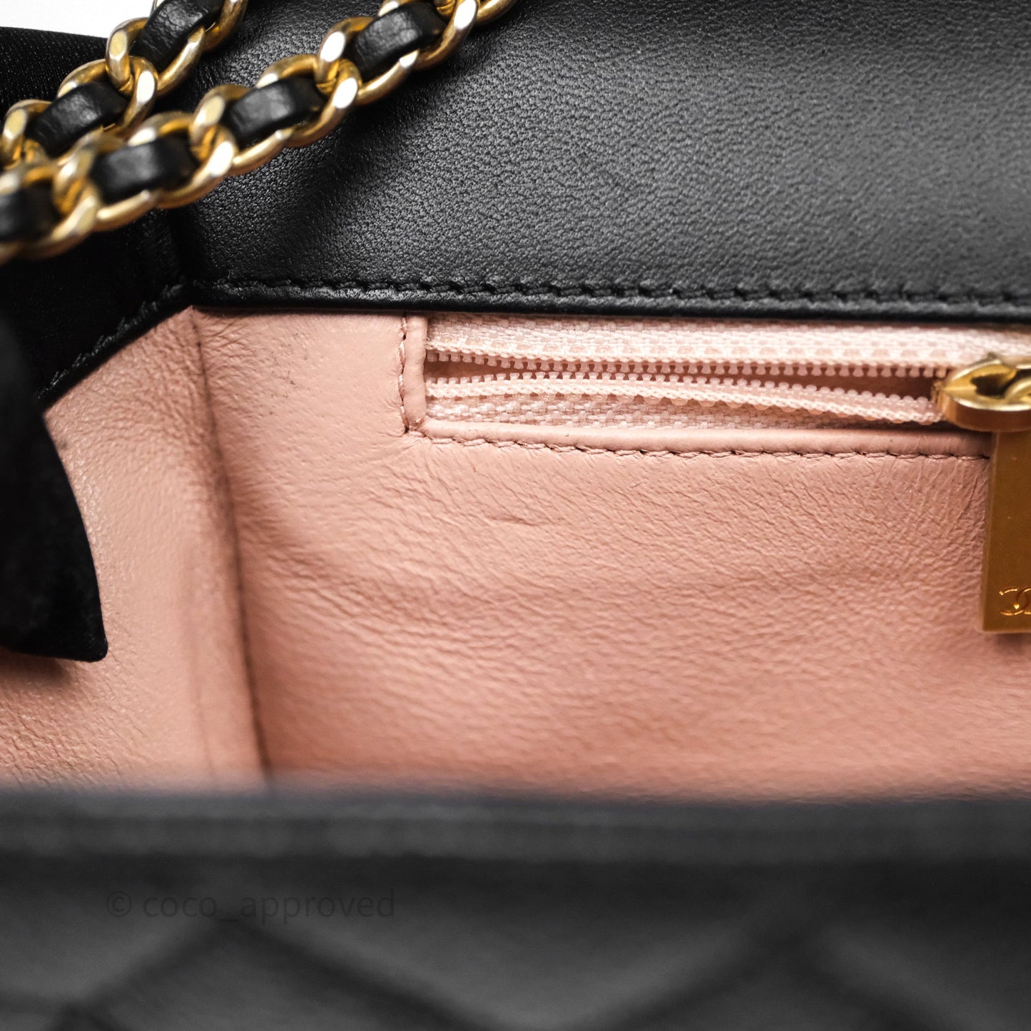 Chanel Small CC Filigree Flap Quilted Black Caviar Aged Gold Hardware