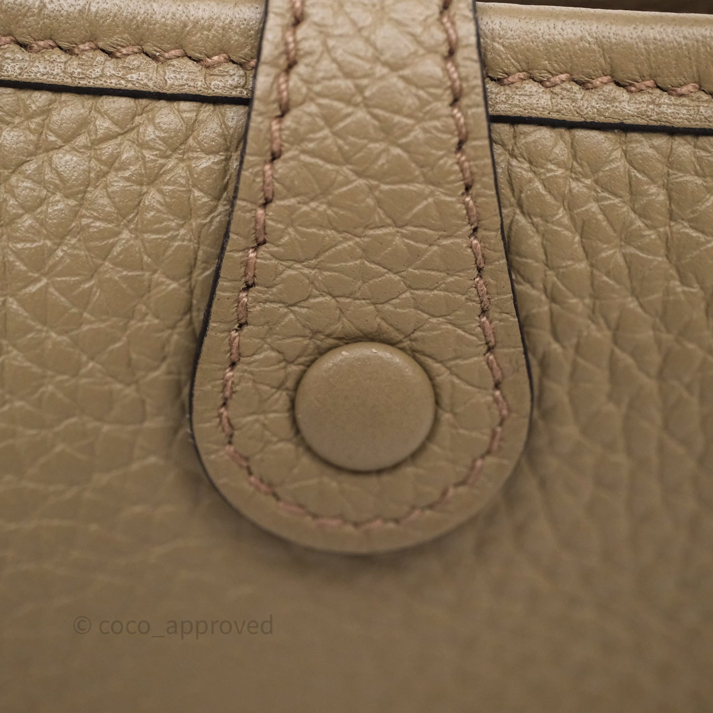 Hermès Mini Evelyne 16 Beige Marfa 8Q Clemence Gold Hardware