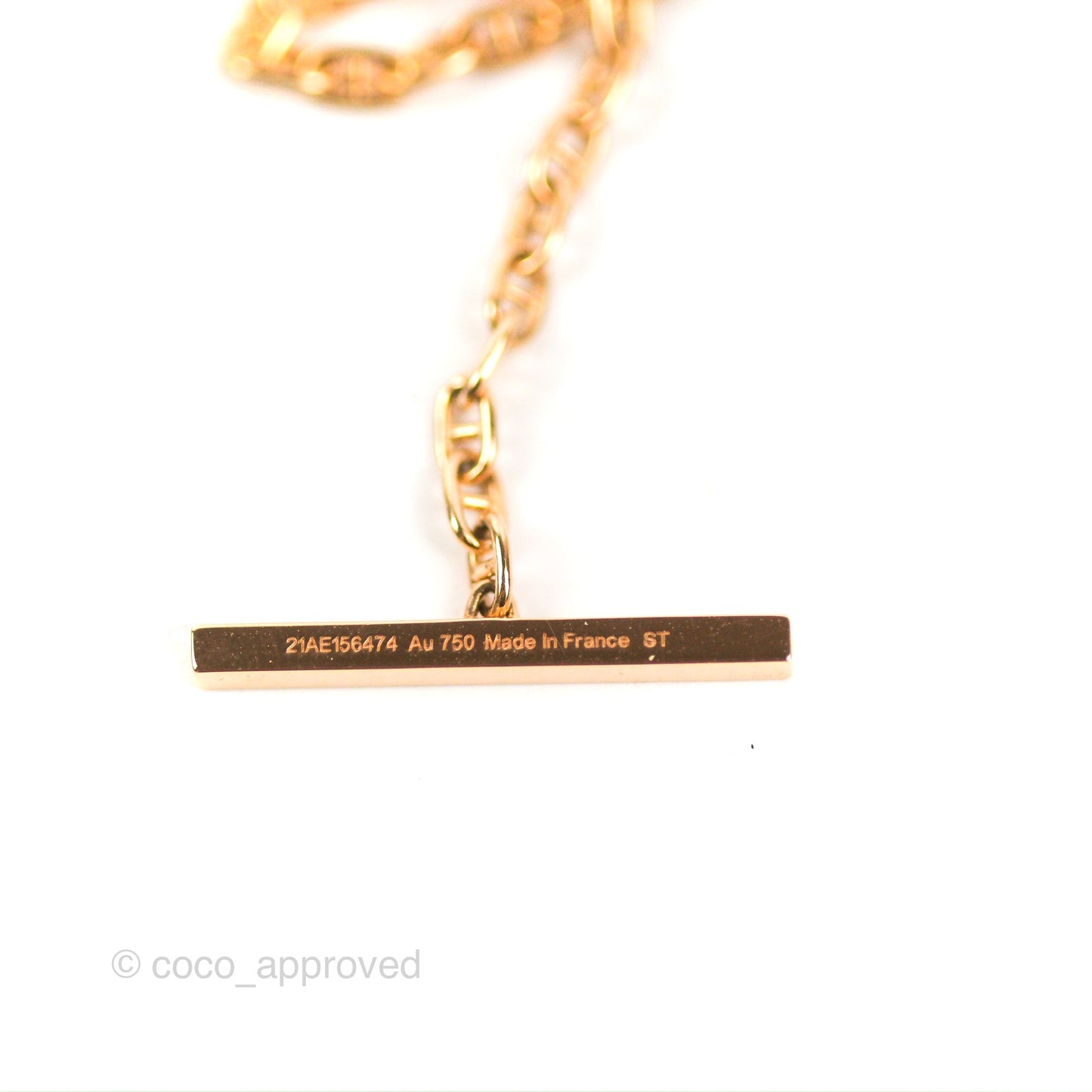 Hermès Chaine D'ancre Contour Pedant Rose Gold
