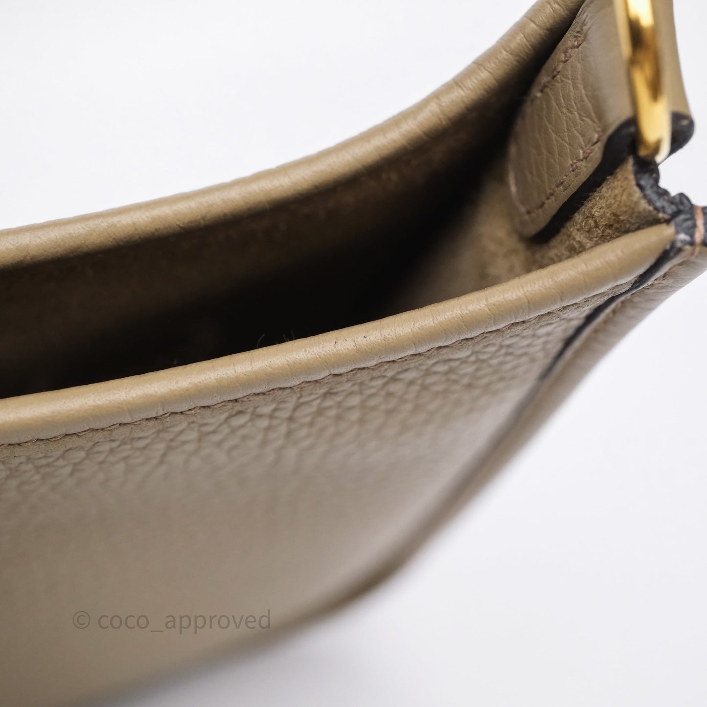 Hermès Mini Evelyne 16 Beige Marfa 8Q Clemence Gold Hardware