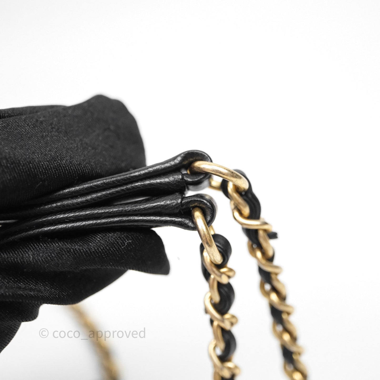 Chanel Small CC Filigree Flap Quilted Black Caviar Aged Gold Hardware