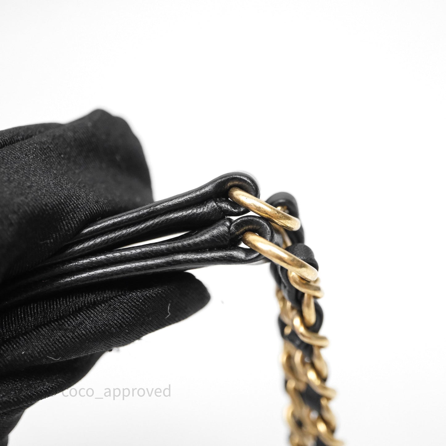 Chanel Small CC Filigree Flap Quilted Black Caviar Aged Gold Hardware