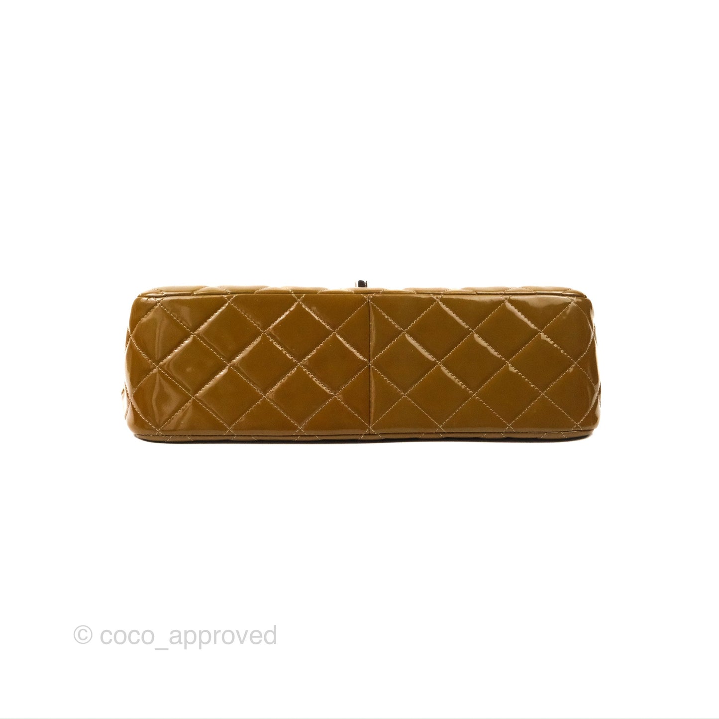Chanel Jumbo Double Flap Brown Patent Silver Hardware⁣⁣