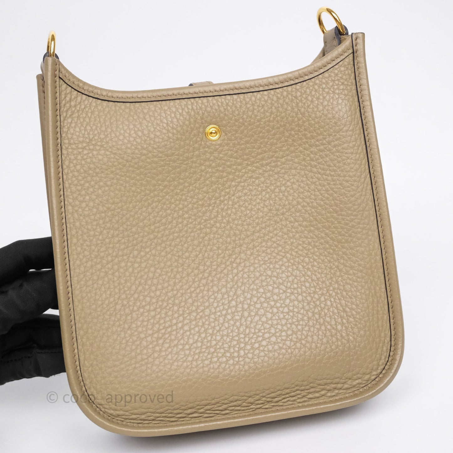 Hermès Mini Evelyne 16 Beige Marfa 8Q Clemence Gold Hardware