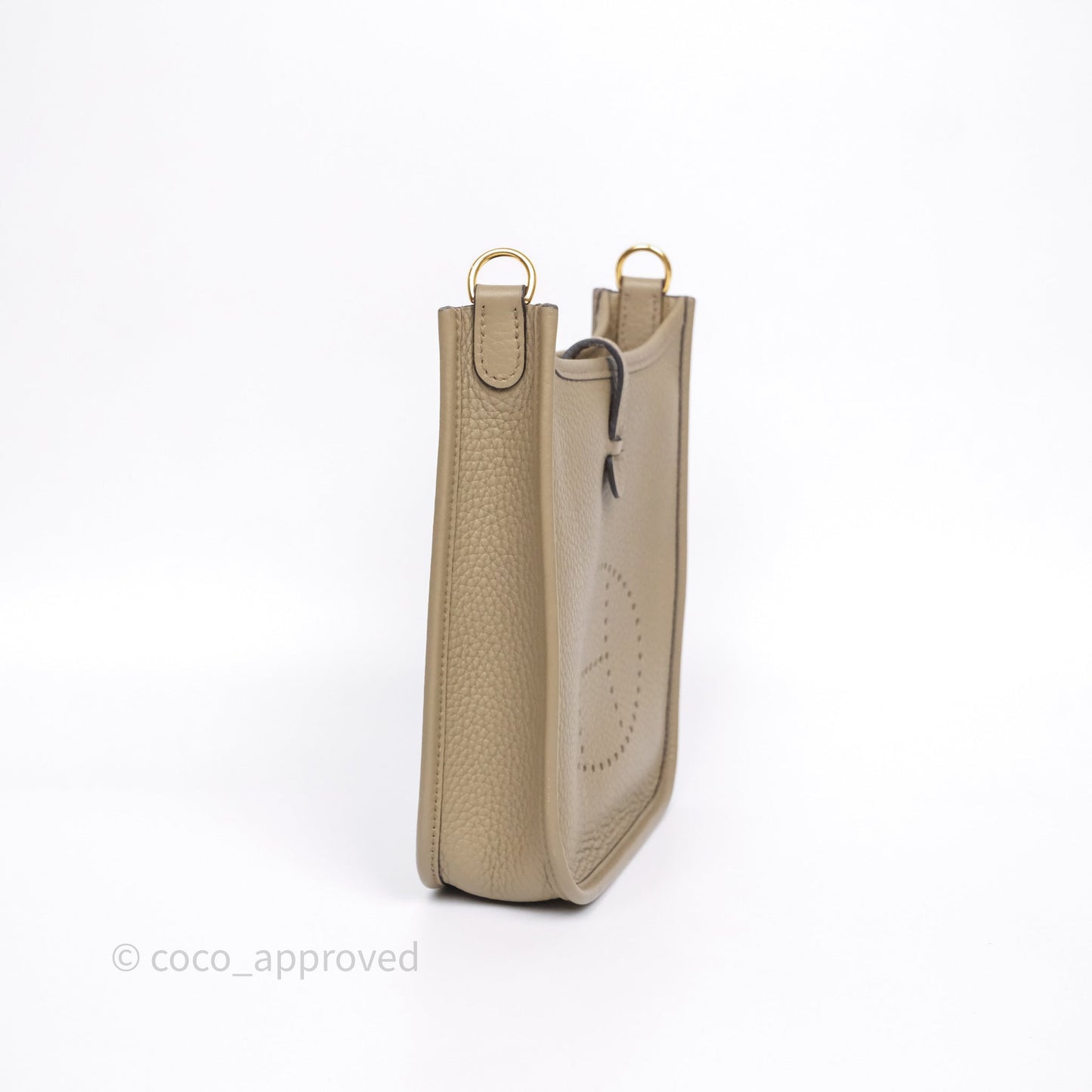 Hermès Mini Evelyne 16 Beige Marfa 8Q Clemence Gold Hardware