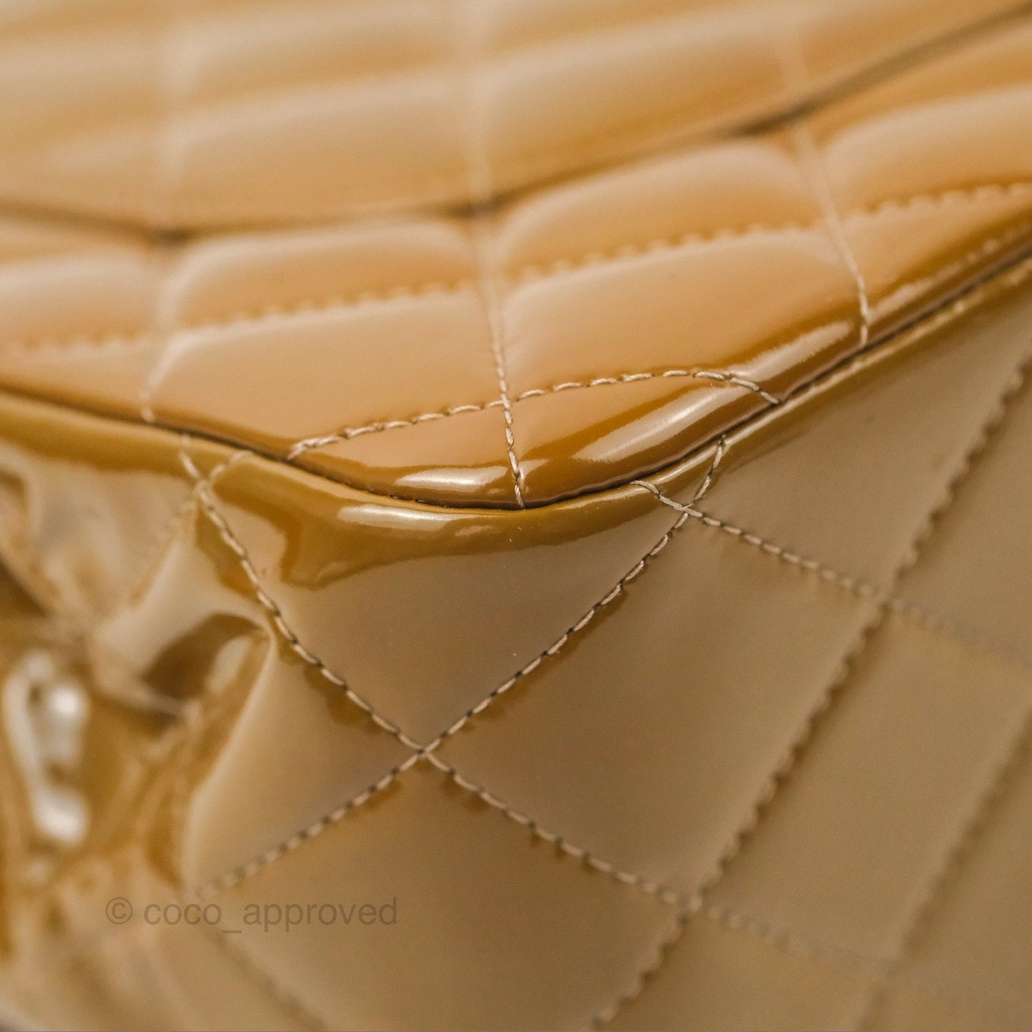 Chanel Jumbo Double Flap Brown Patent Silver Hardware⁣⁣