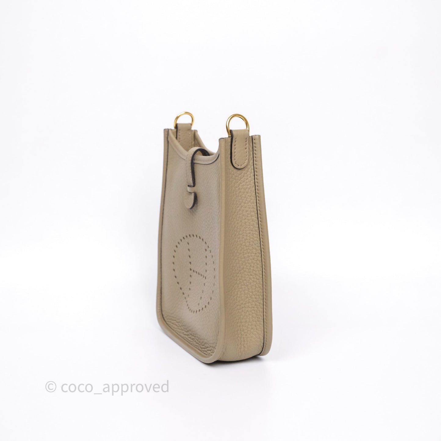 Hermès Mini Evelyne 16 Beige Marfa 8Q Clemence Gold Hardware