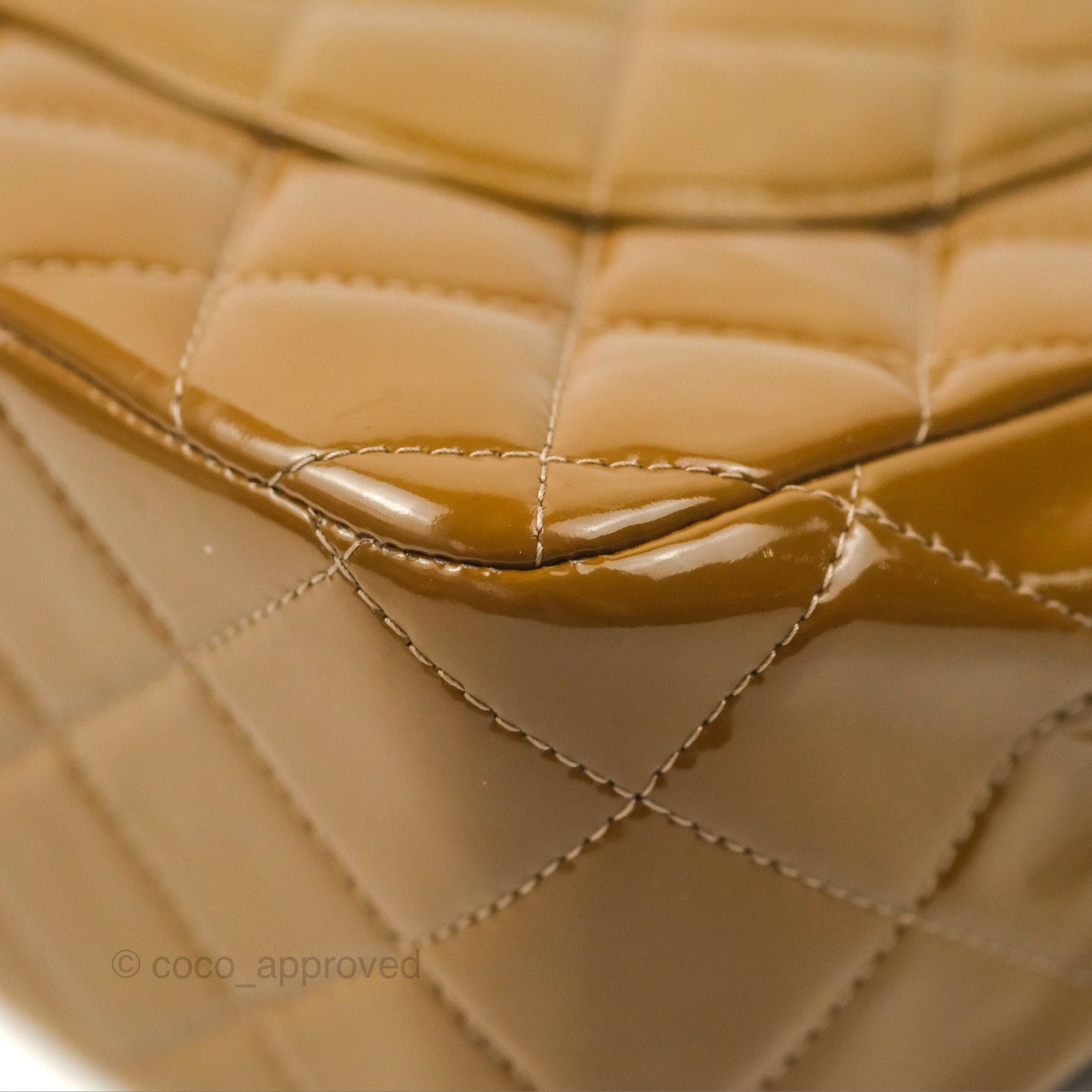 Chanel Jumbo Double Flap Brown Patent Silver Hardware⁣⁣