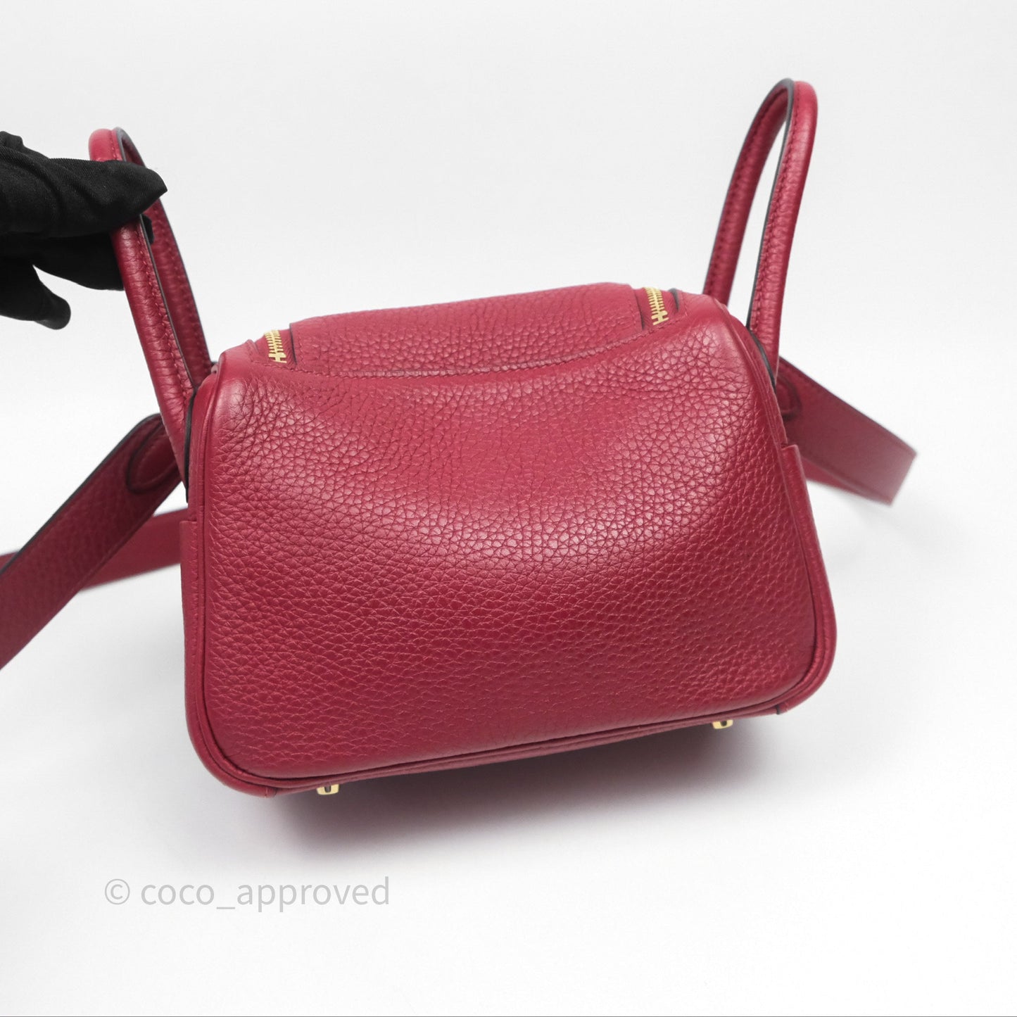 Hermès Mini Lindy 20 Rouge Grenat K1 Clemence Gold Hardware