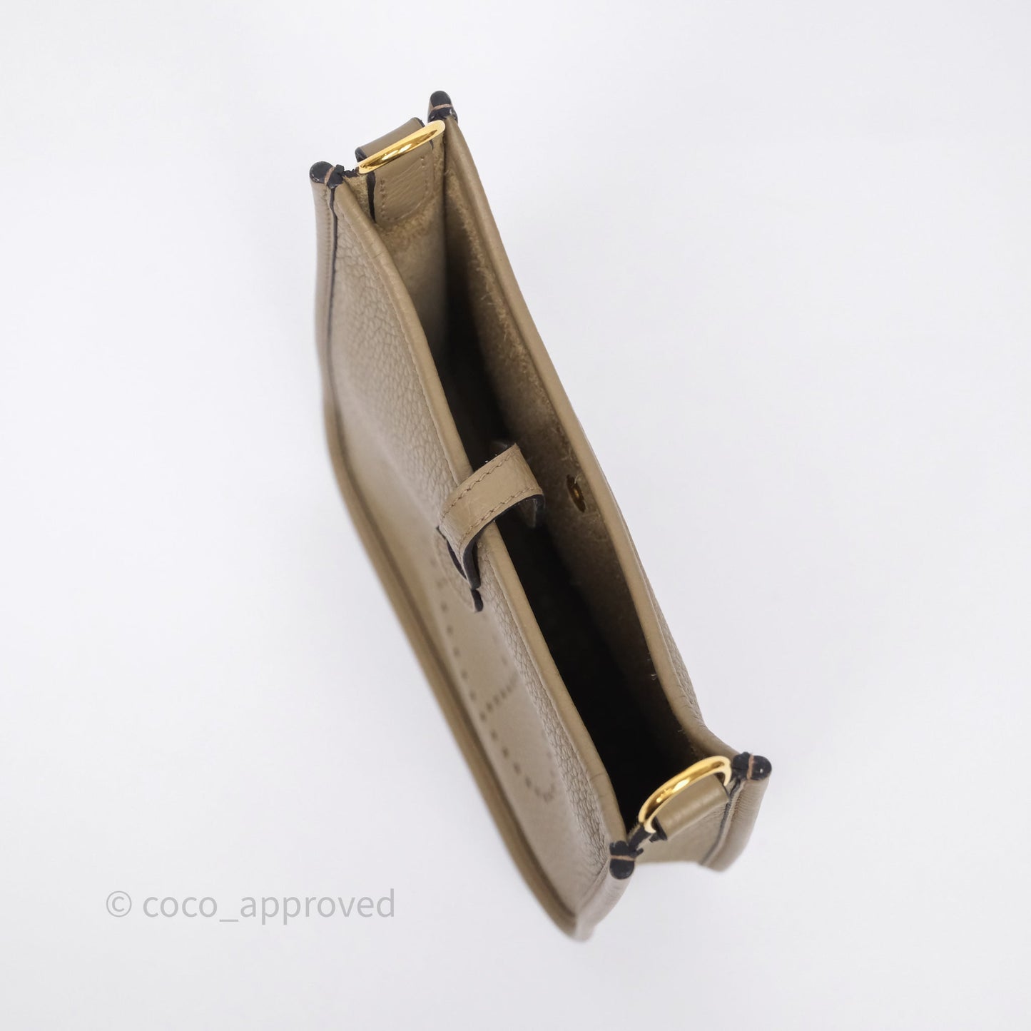 Hermès Mini Evelyne 16 Beige Marfa 8Q Clemence Gold Hardware
