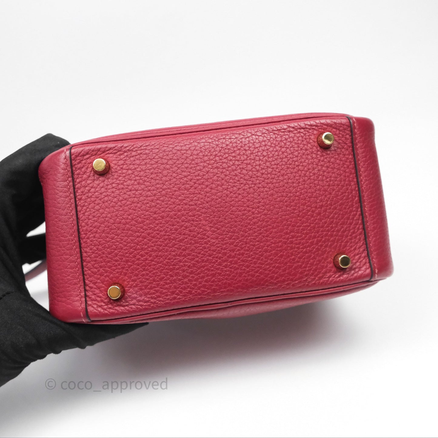 Hermès Mini Lindy 20 Rouge Grenat K1 Clemence Gold Hardware
