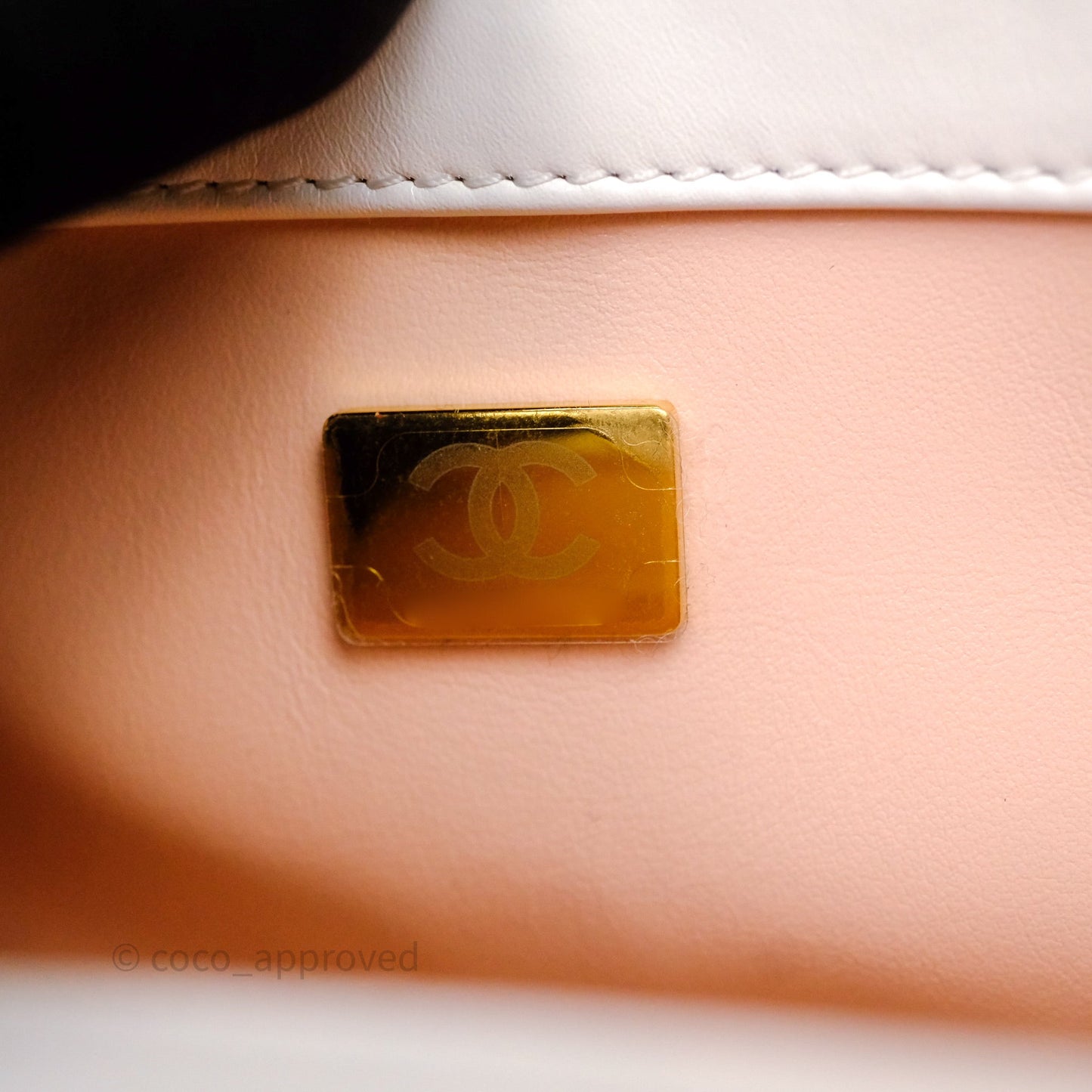 Chanel Quilted Perfect Fit Adjustable White Calfskin Aged Gold Hardware