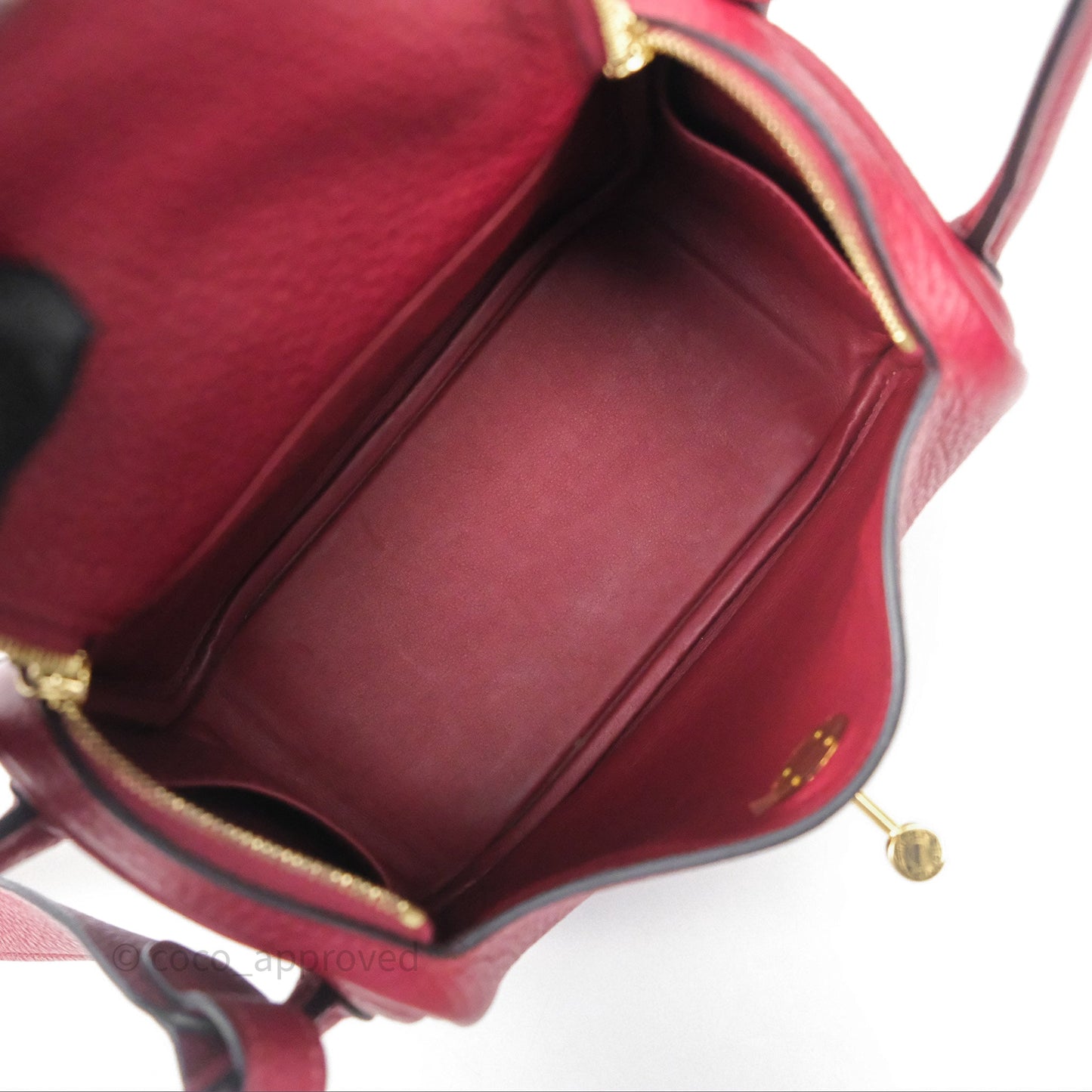 Hermès Mini Lindy 20 Rouge Grenat K1 Clemence Gold Hardware