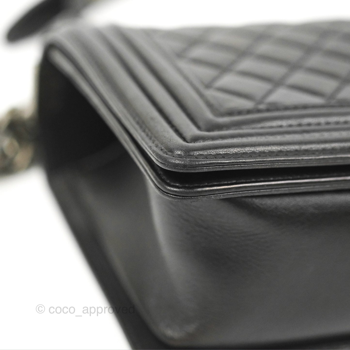Chanel Quilted Medium Boy Black Lambskin Ruthenium Hardware