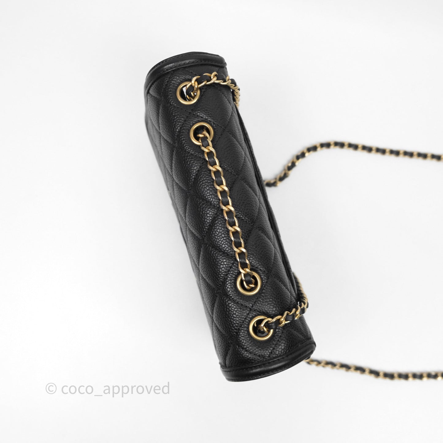 Chanel Small CC Filigree Flap Quilted Black Caviar Aged Gold Hardware