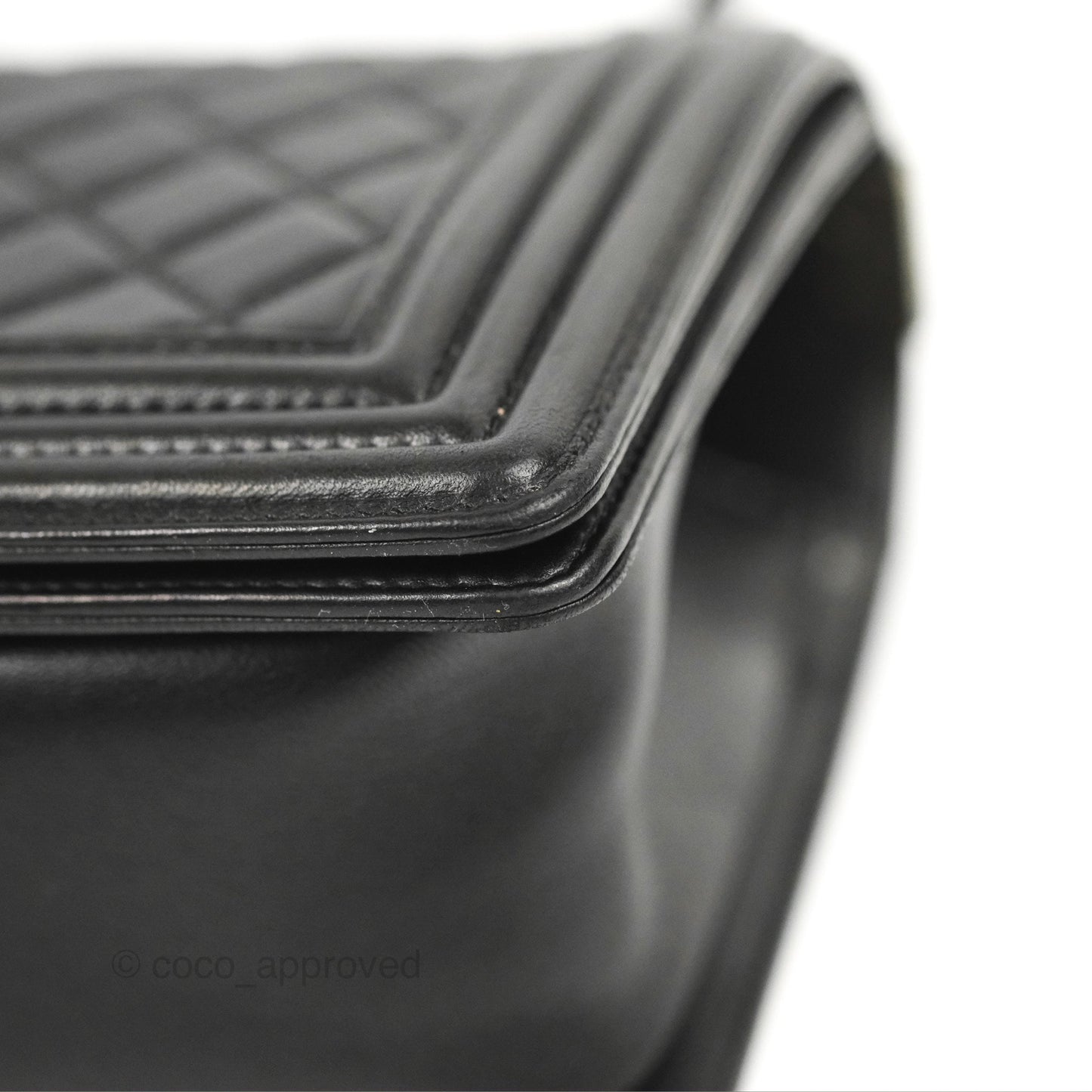 Chanel Quilted Medium Boy Black Lambskin Ruthenium Hardware