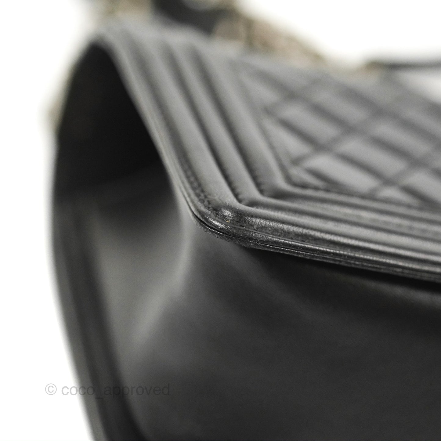 Chanel Quilted Medium Boy Black Lambskin Ruthenium Hardware