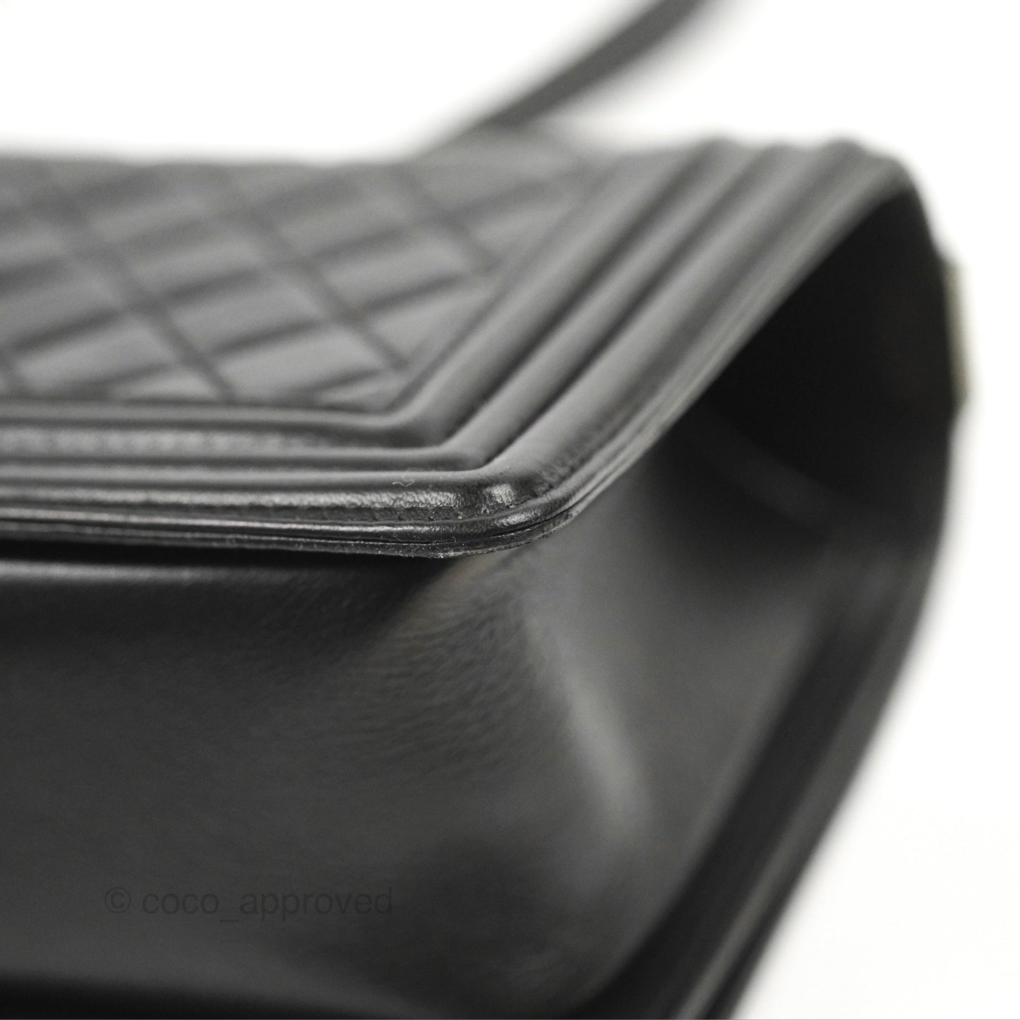 Chanel Quilted Medium Boy Black Lambskin Ruthenium Hardware