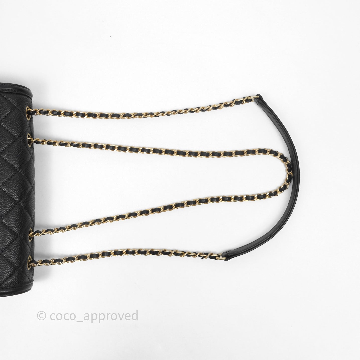 Chanel Small CC Filigree Flap Quilted Black Caviar Aged Gold Hardware
