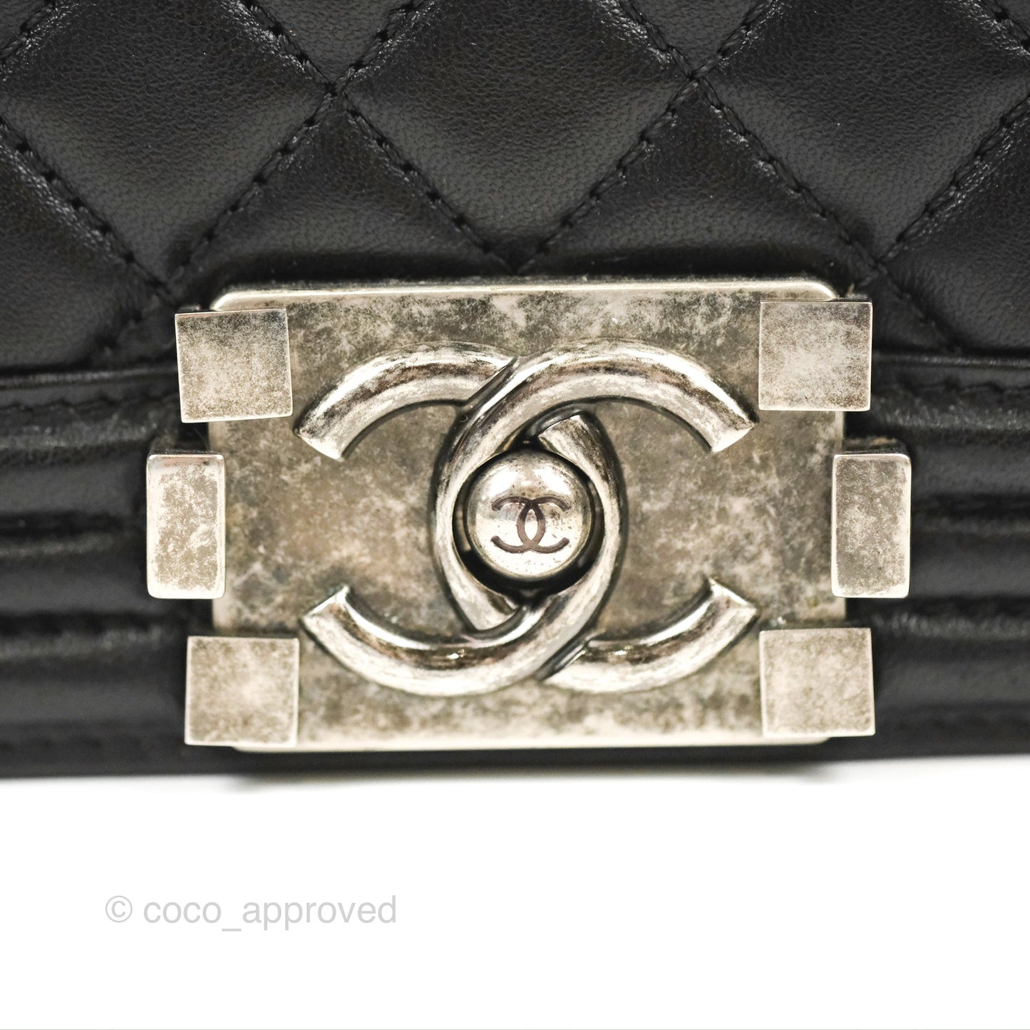 Chanel Quilted Medium Boy Black Lambskin Ruthenium Hardware