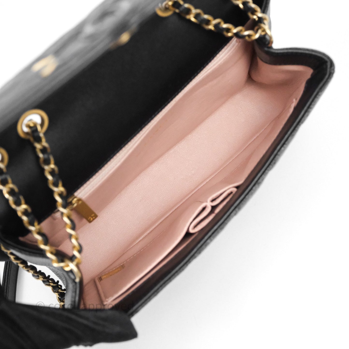 Chanel Small CC Filigree Flap Quilted Black Caviar Aged Gold Hardware