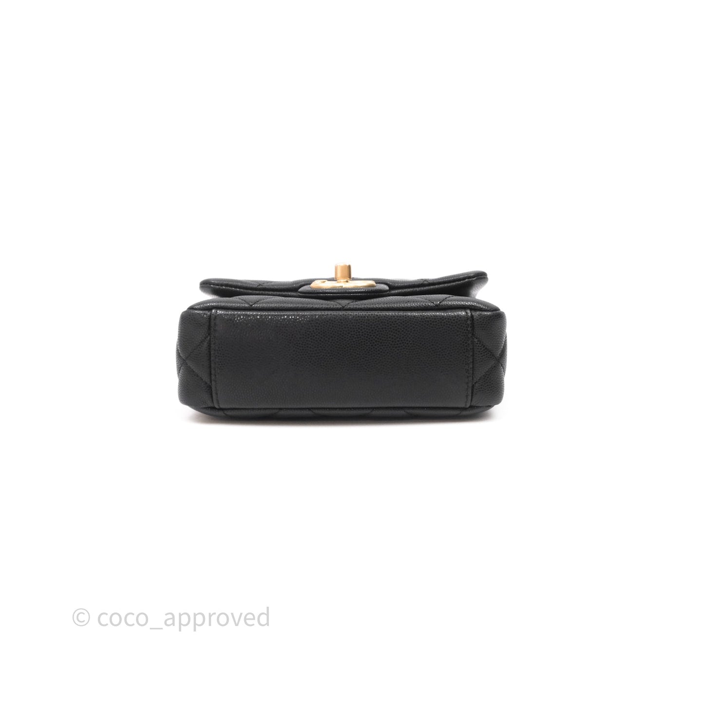 Chanel Twist Your Buttons Caviar Coin Purse Chain Black Bag Gold Hardware