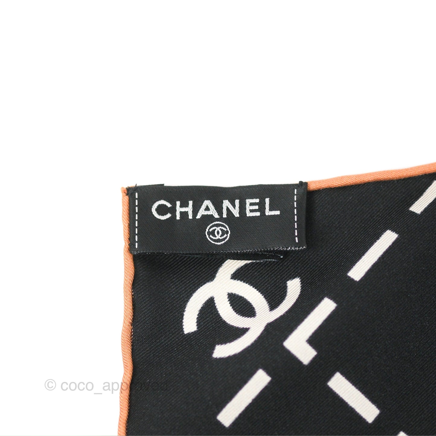 Chanel CC Silk Square Scarf 90 Black/White