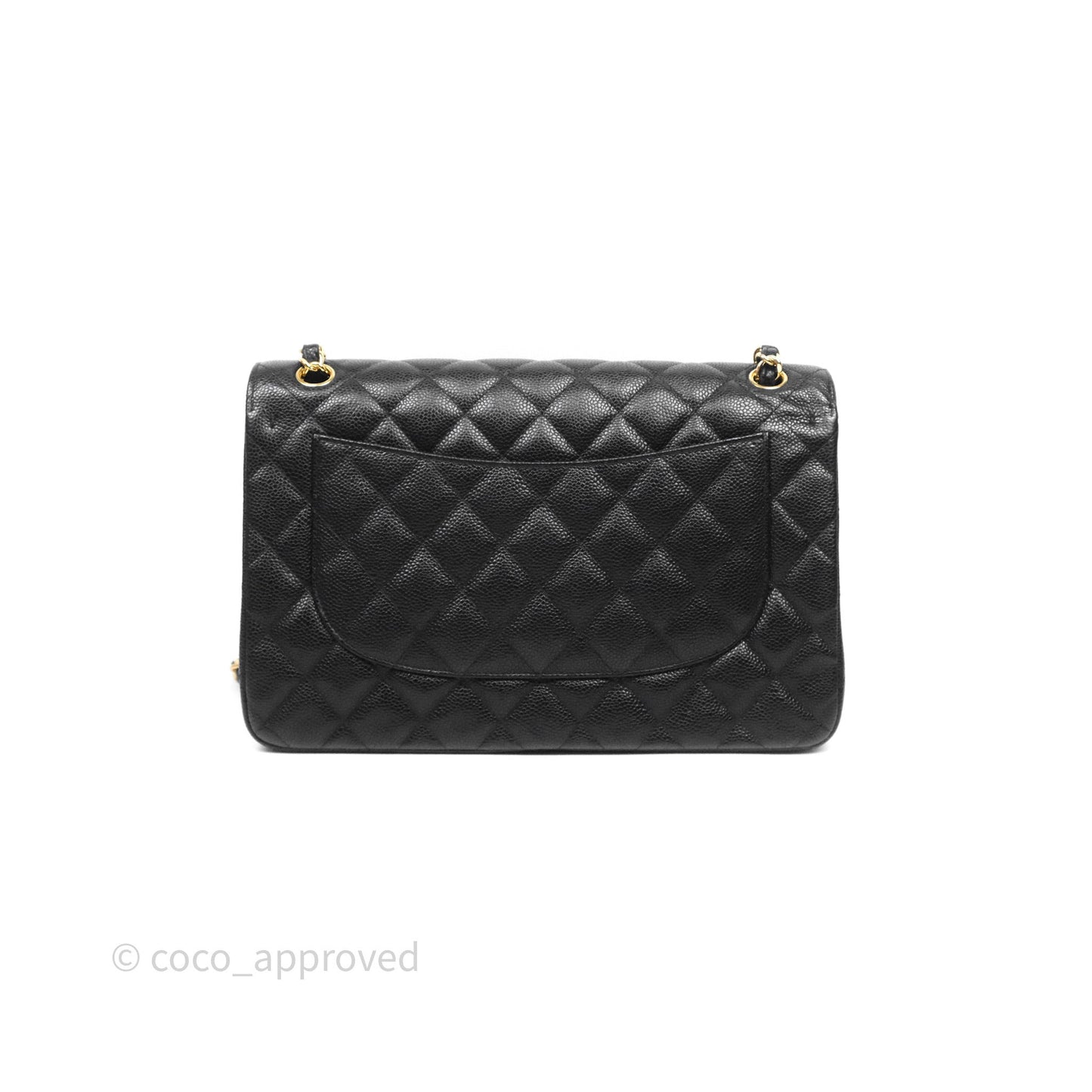 Chanel Quilted Jumbo Double Flap Black Caviar Gold Hardware