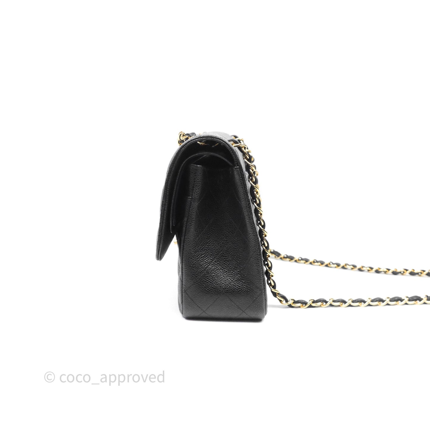 Chanel Quilted Jumbo Double Flap Black Caviar Gold Hardware
