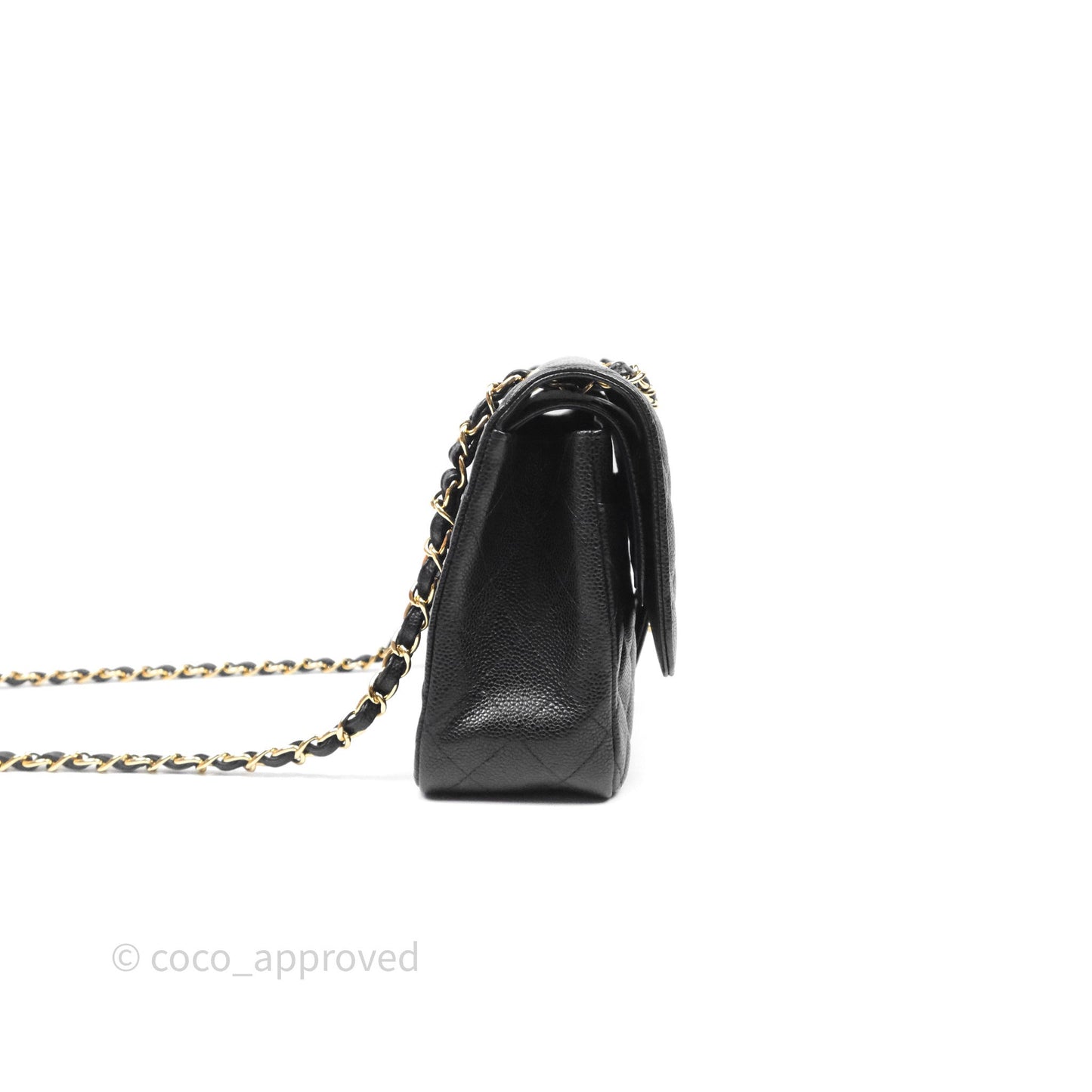 Chanel Quilted Jumbo Double Flap Black Caviar Gold Hardware