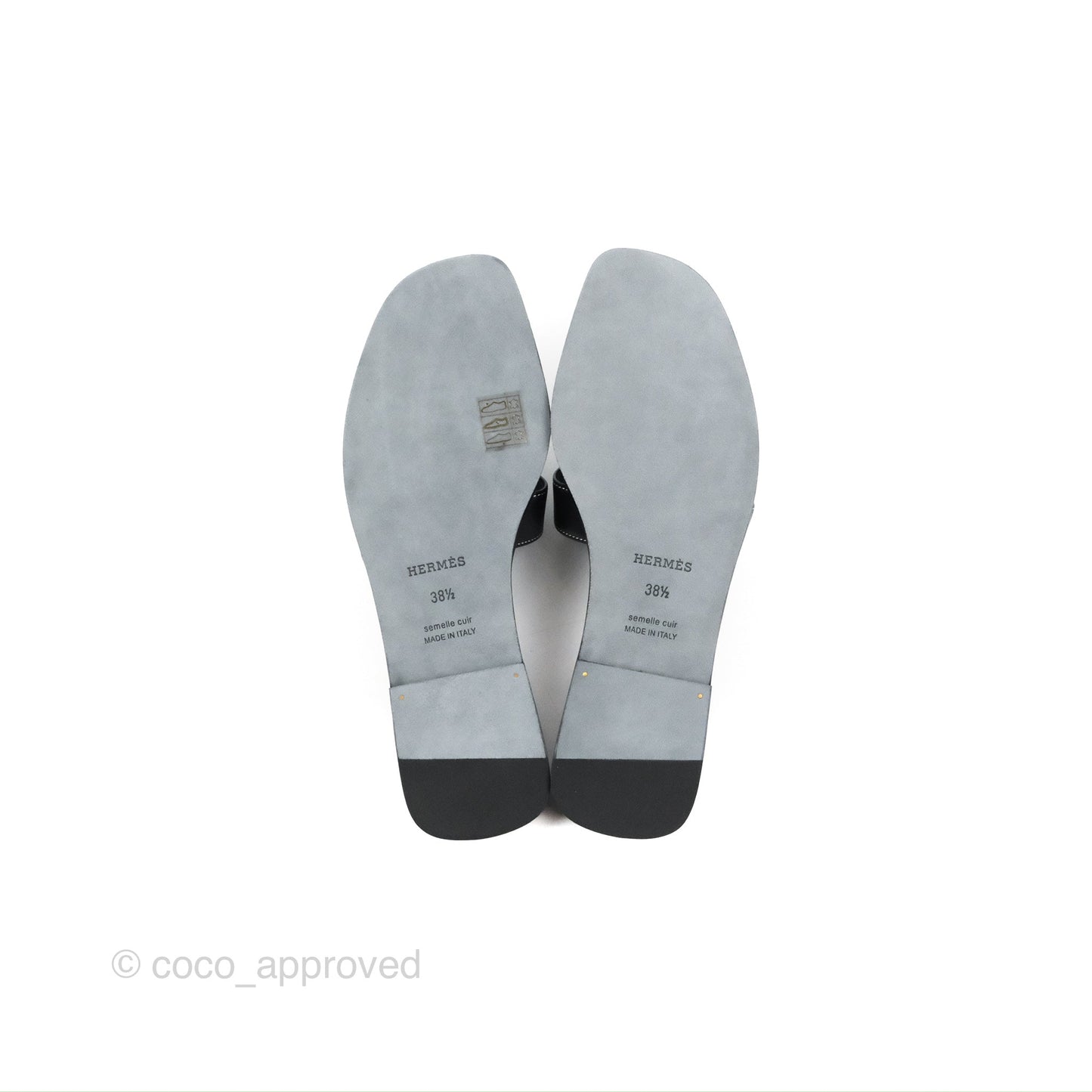 Hermès Oran Sandals in Black Size 38.5