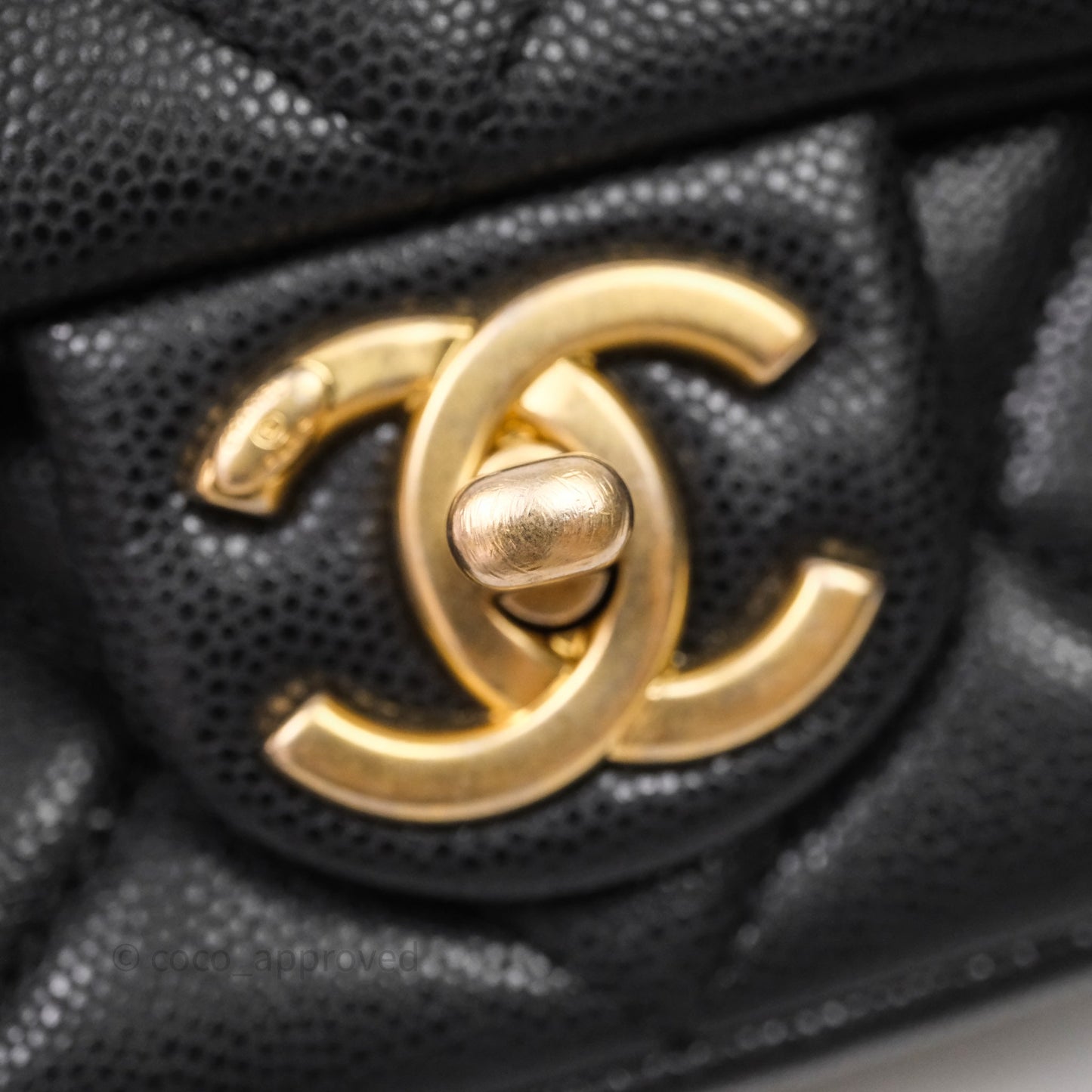 Chanel Twist Your Buttons Caviar Coin Purse Chain Black Bag Gold Hardware