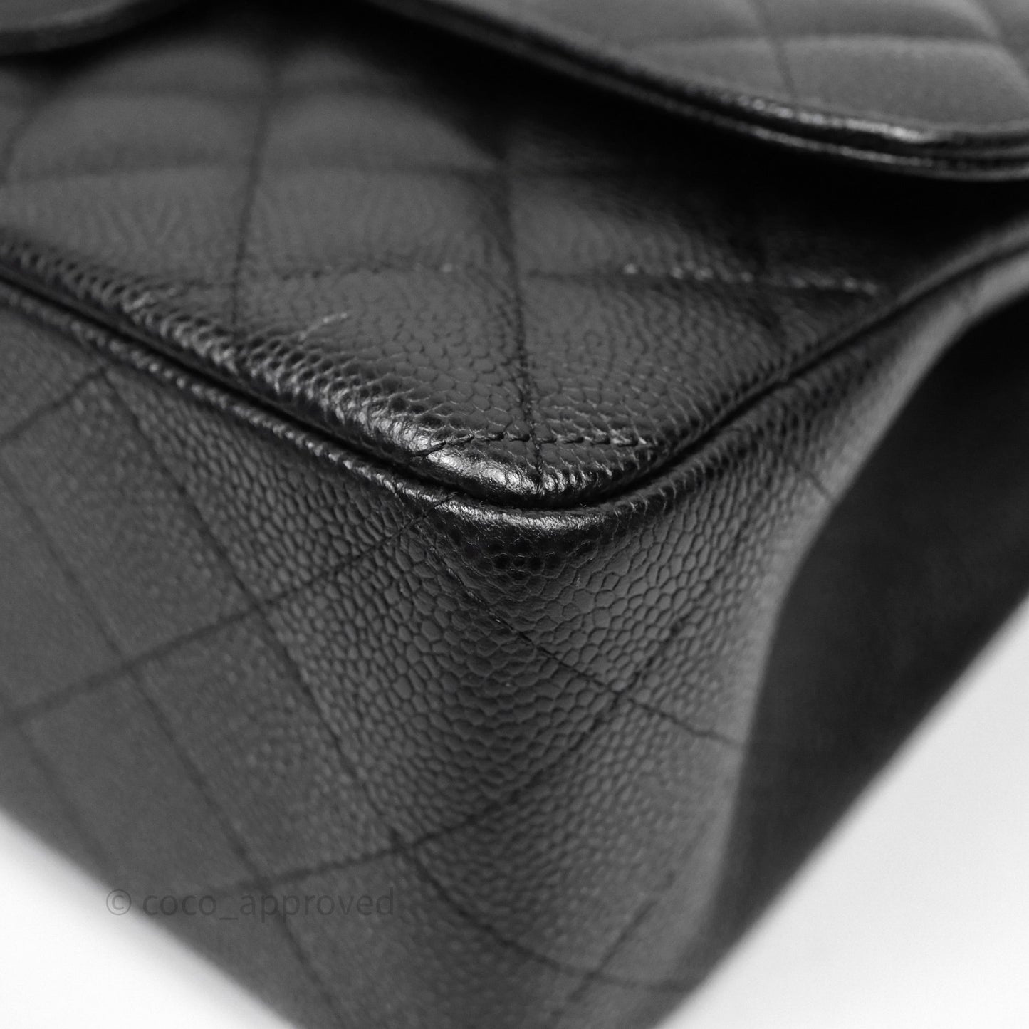Chanel Quilted Jumbo Double Flap Black Caviar Gold Hardware
