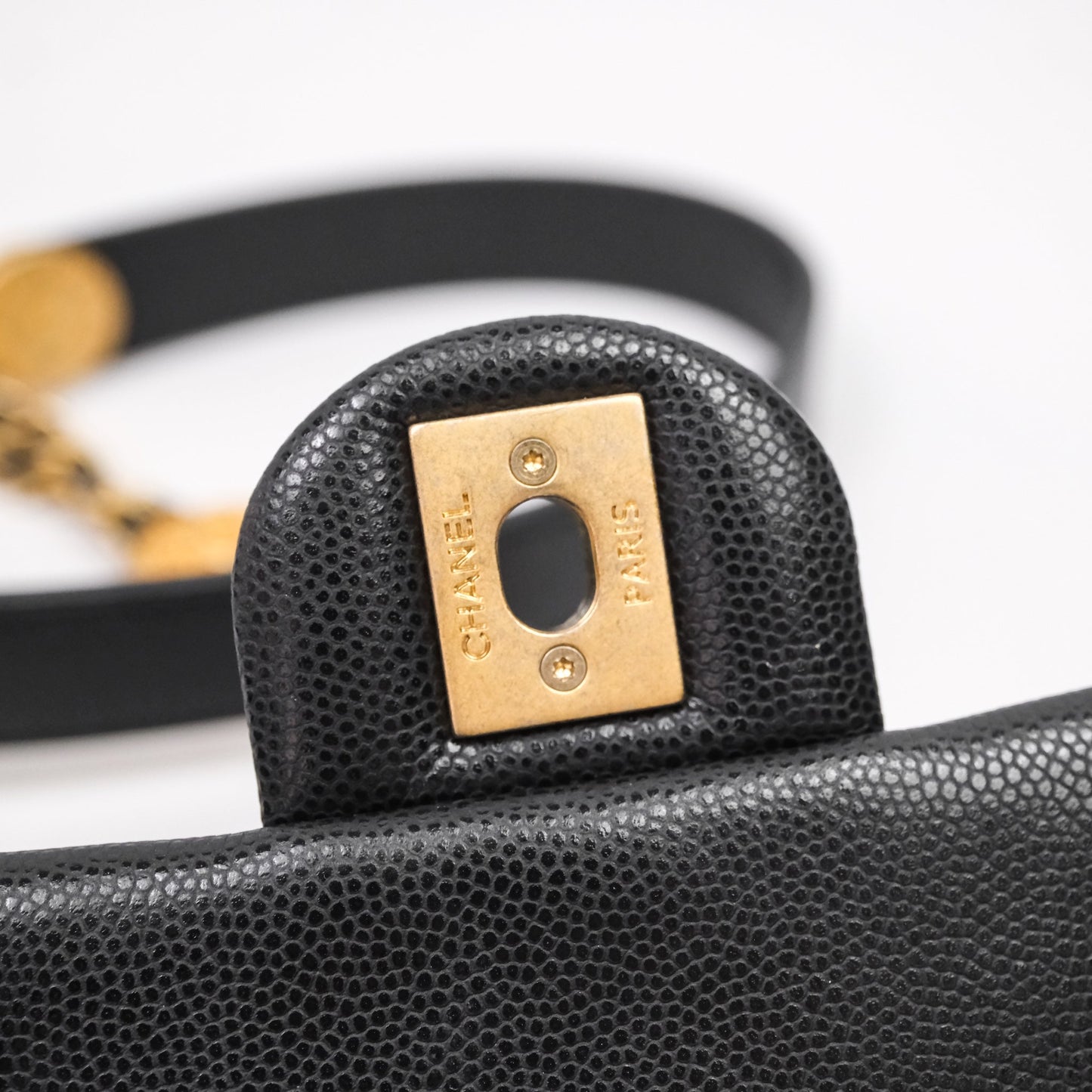 Chanel Twist Your Buttons Caviar Coin Purse Chain Black Bag Gold Hardware