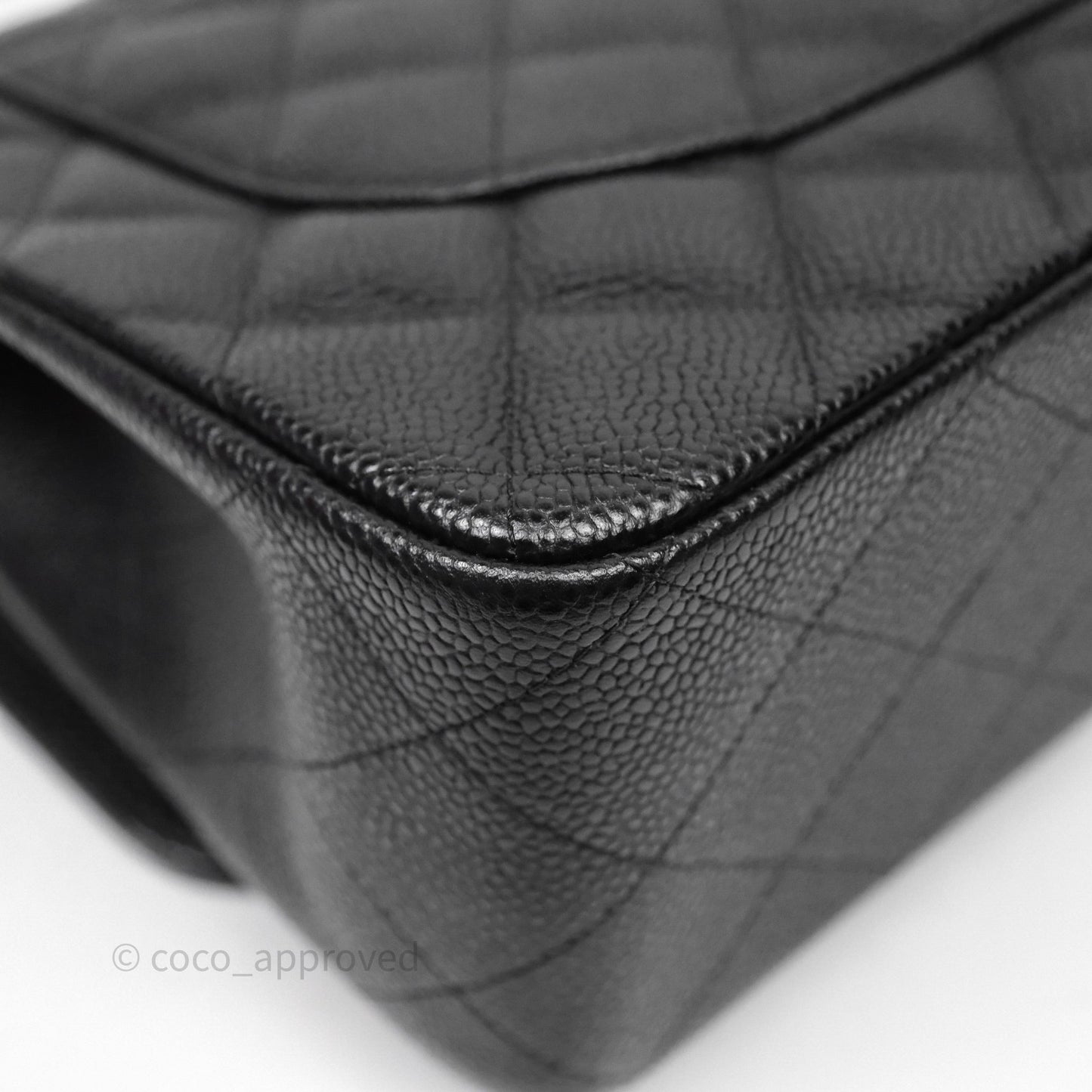 Chanel Quilted Jumbo Double Flap Black Caviar Gold Hardware